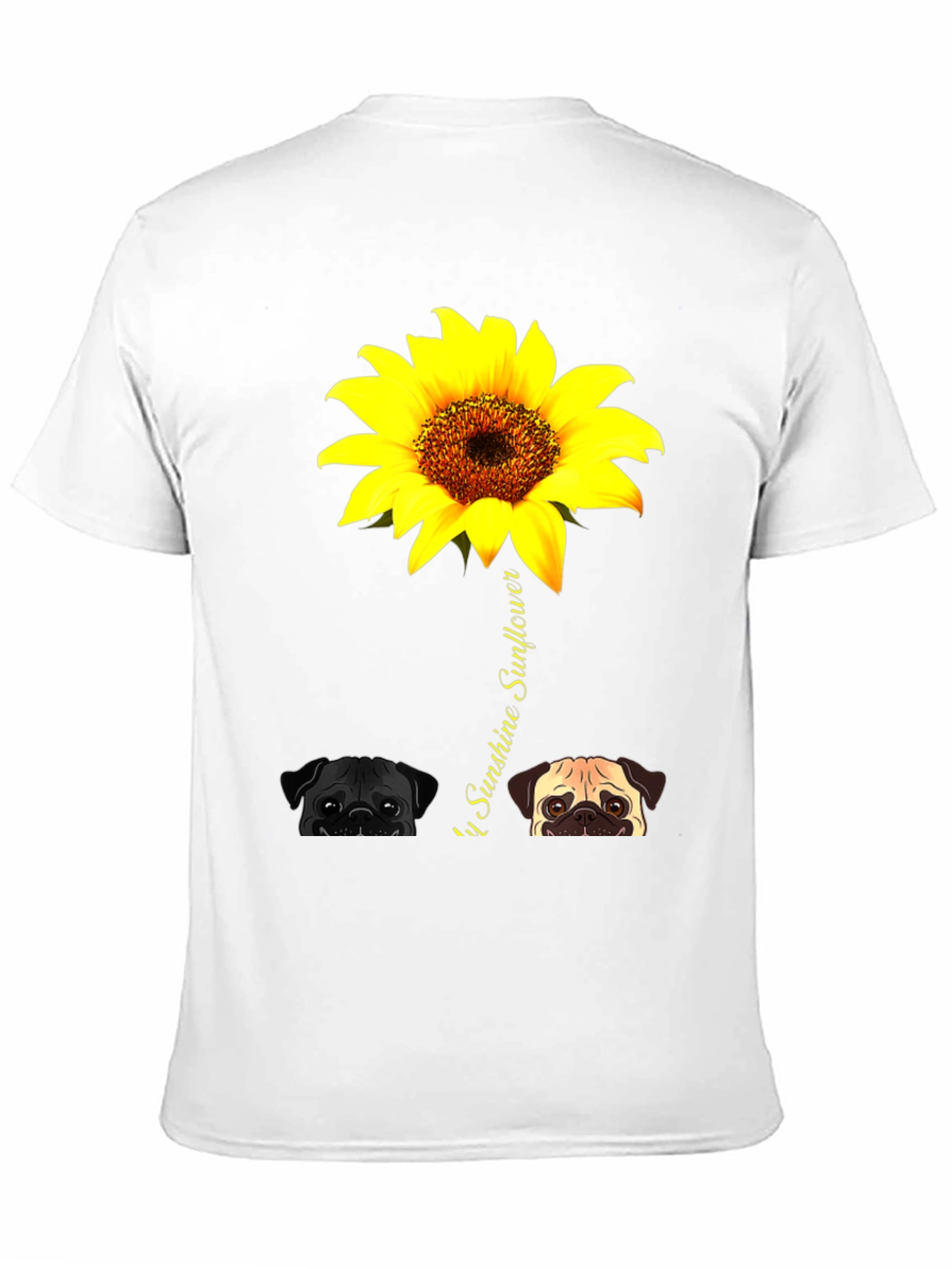 Pug Sunflower Graphic Tee - You Are My Sunshine