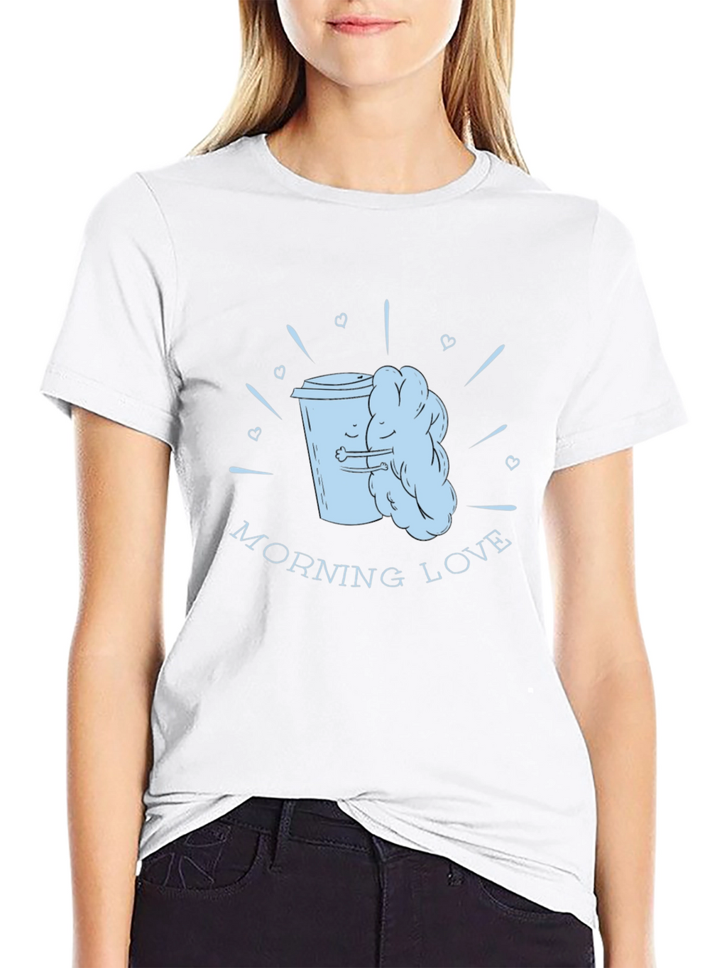 Morning Love Coffee T-Shirt - Black Graphic Tee
