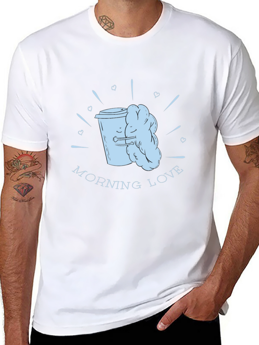 Morning Love Coffee T-Shirt - Black Graphic Tee
