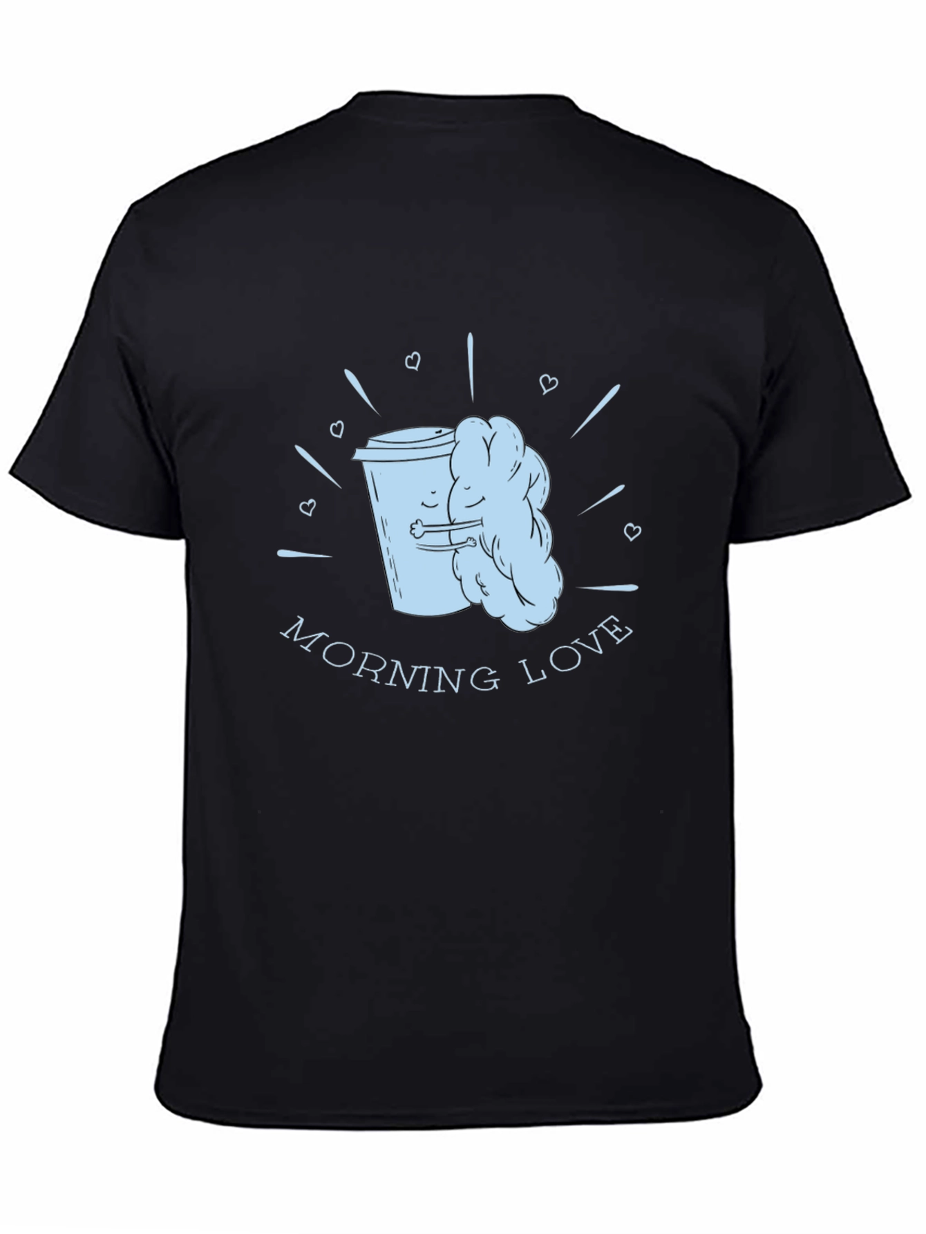 Morning Love Coffee T-Shirt - Black Graphic Tee