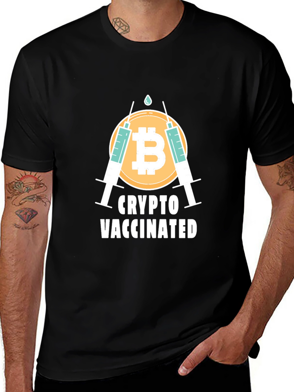 Crypto Vaccinated Graphic T-Shirt