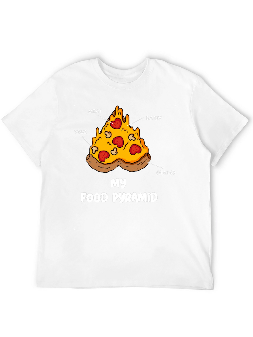 Pizza Food Pyramid Graphic T-Shirt - Funny Foodie Tee