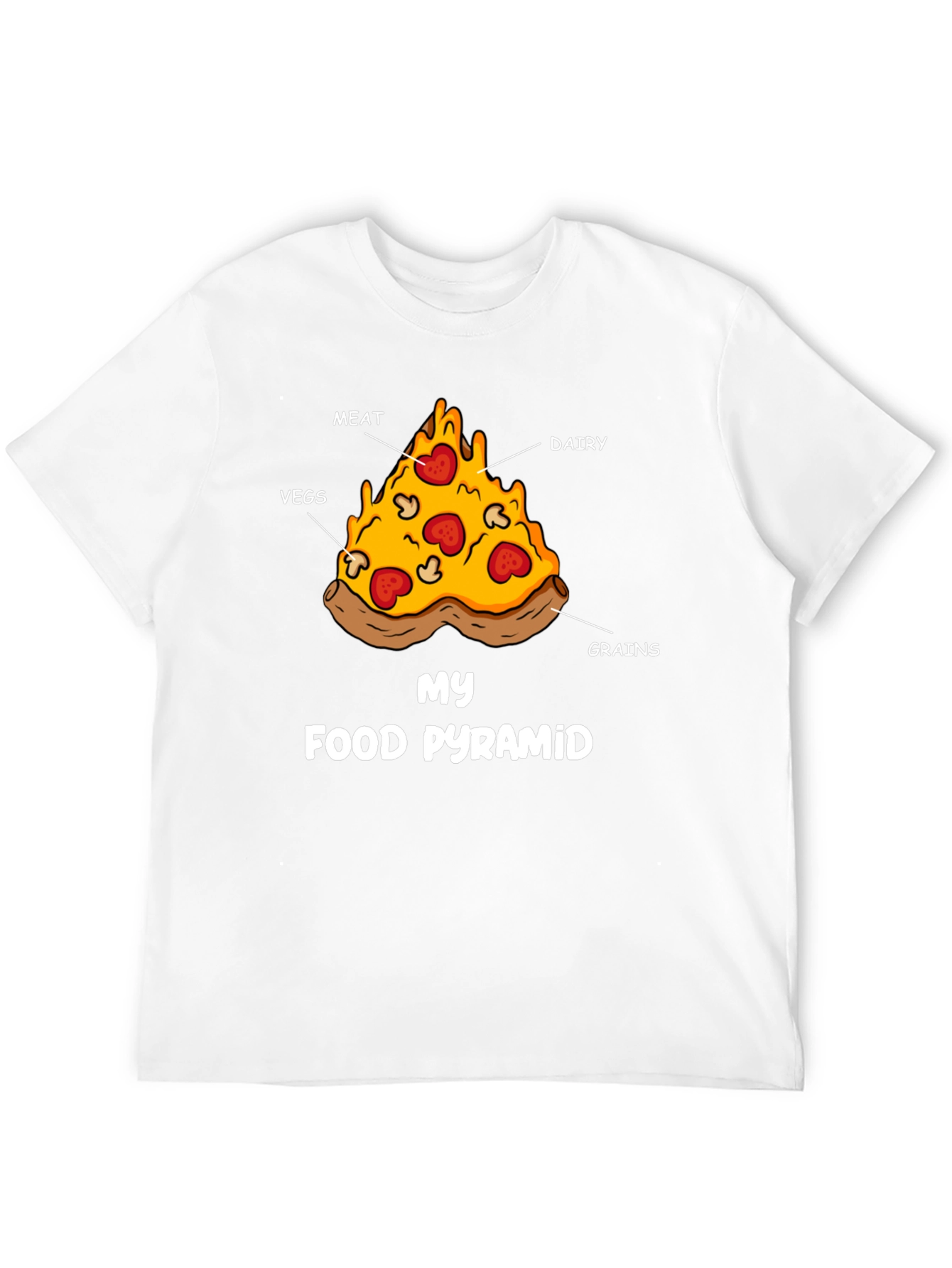 Pizza Food Pyramid Graphic T-Shirt - Funny Foodie Tee