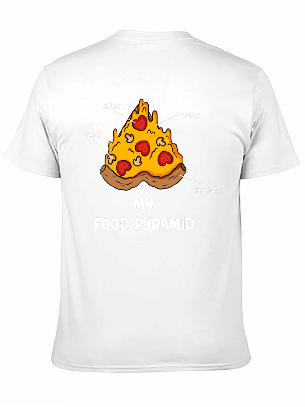 Pizza Food Pyramid Graphic T-Shirt - Funny Foodie Tee