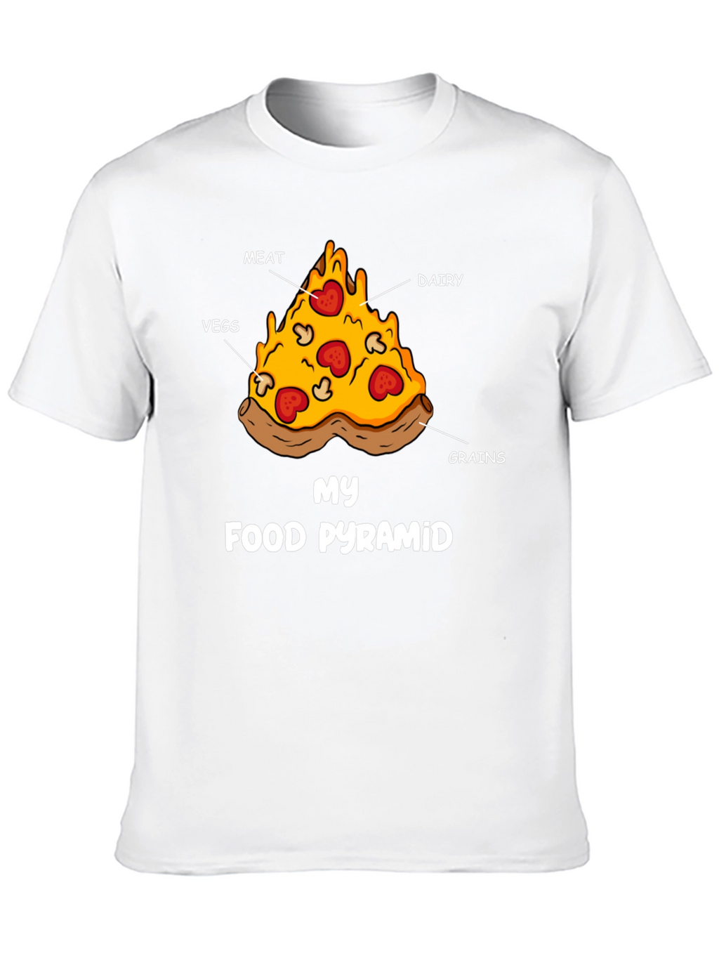 Pizza Food Pyramid Graphic T-Shirt - Funny Foodie Tee