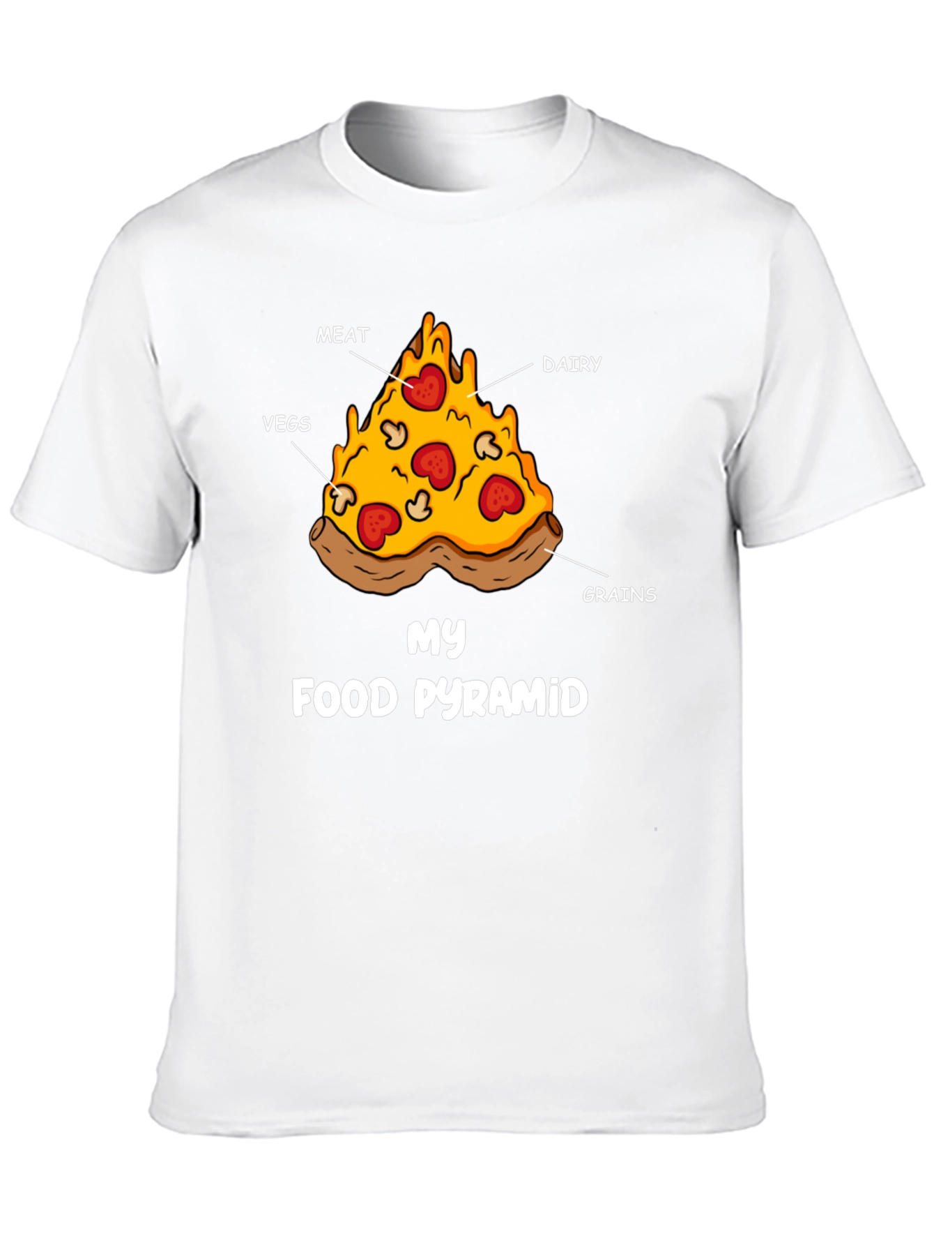 Pizza Food Pyramid Graphic T-Shirt - Funny Foodie Tee