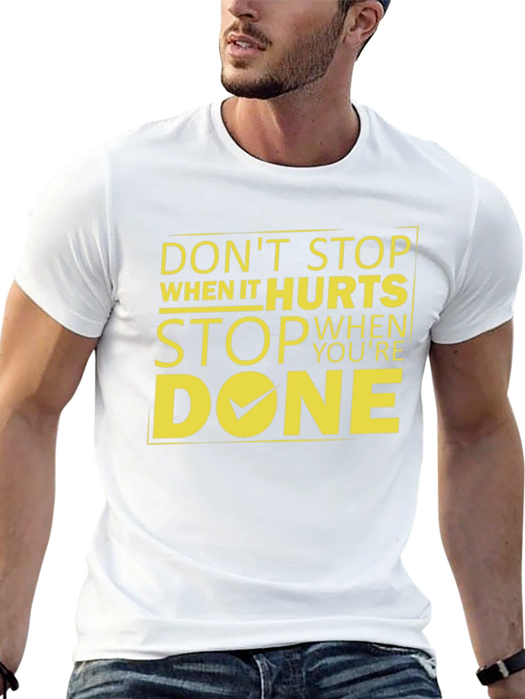 Motivational Graphic T-Shirt - Dont Stop When It Hurts