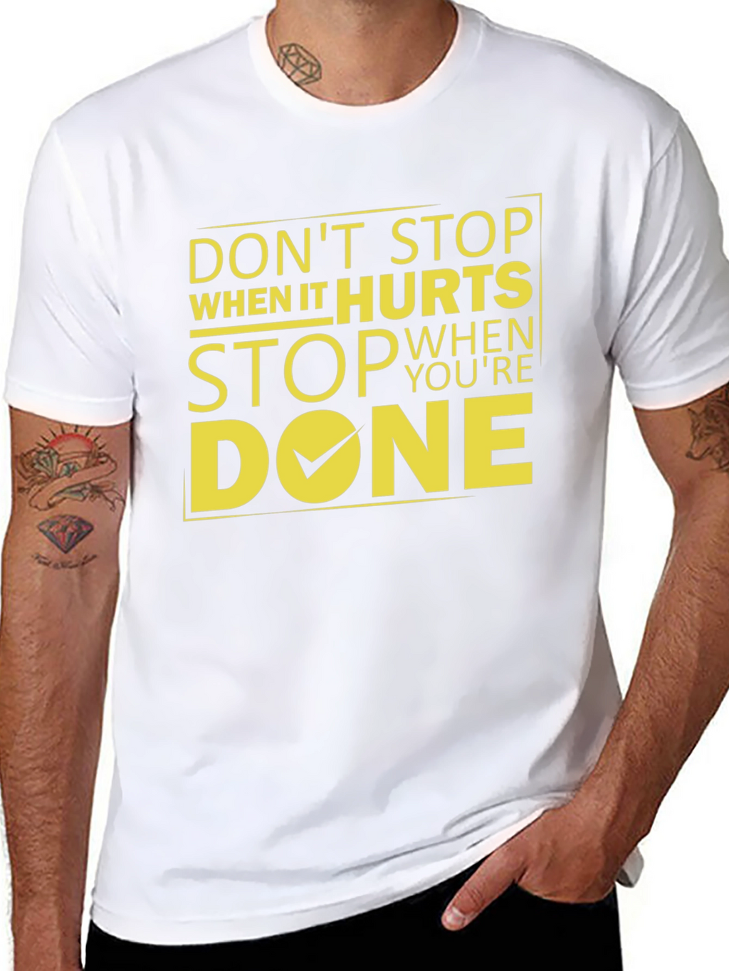 Motivational Graphic T-Shirt - Dont Stop When It Hurts