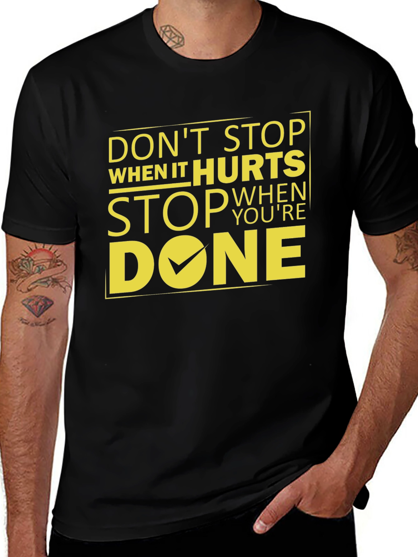 Motivational Graphic T-Shirt - Dont Stop When It Hurts