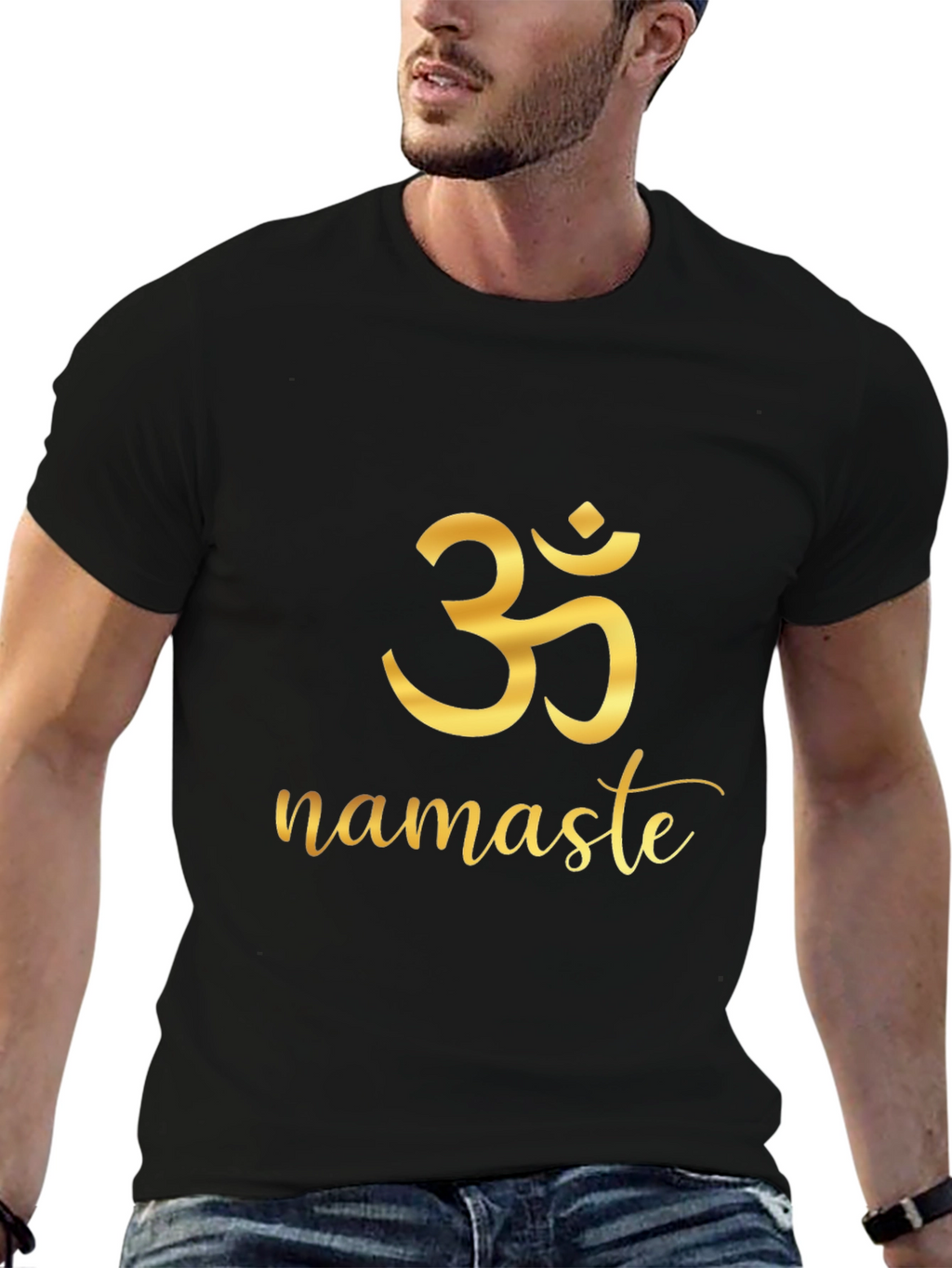 Om Namaste Graphic Black T-Shirt