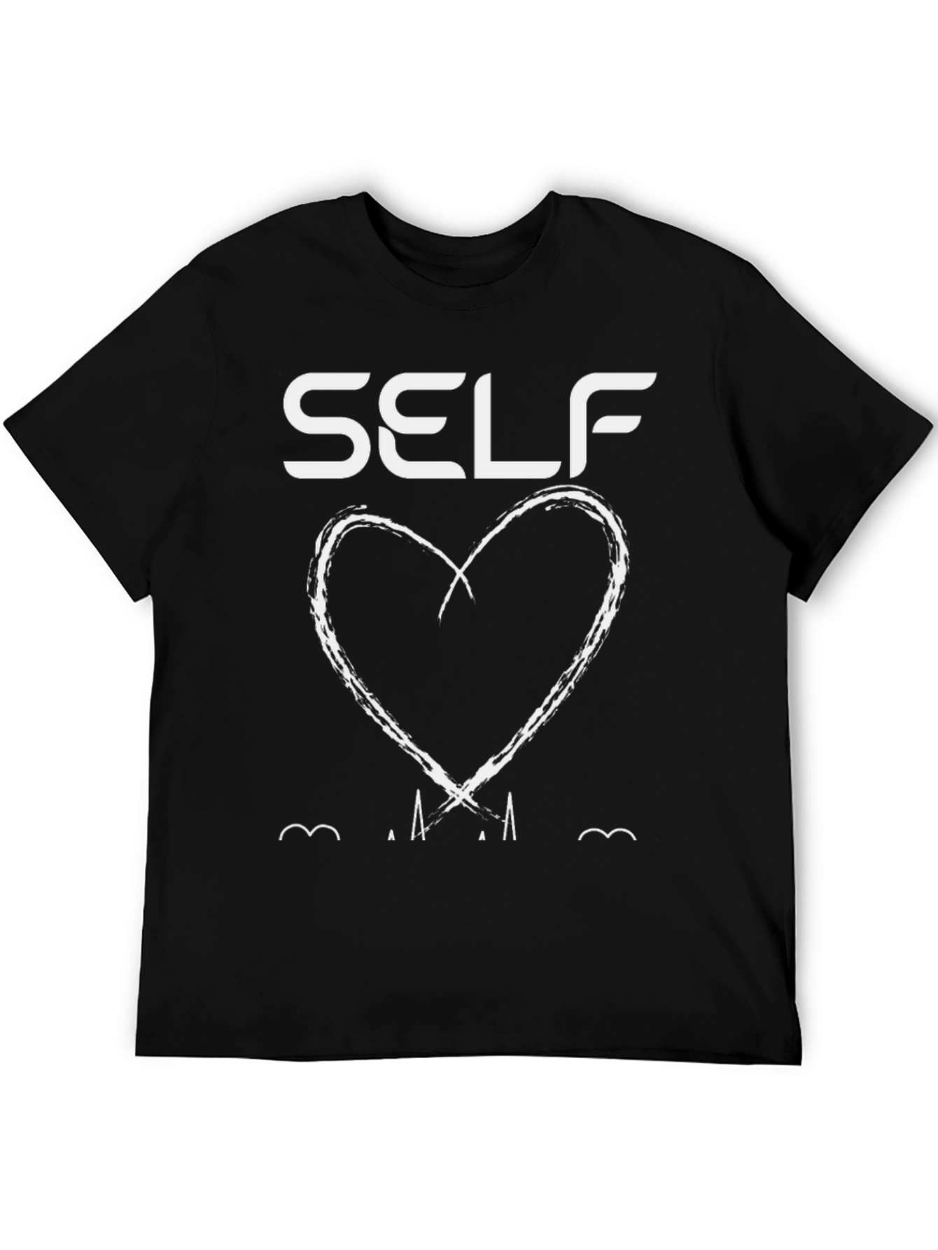 Self Love Heart Graphic Black T-Shirt