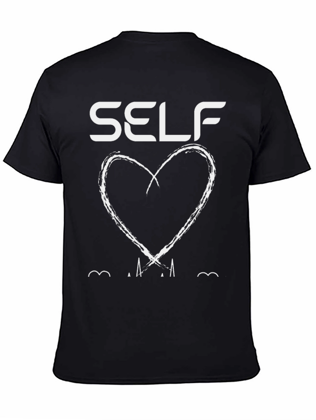 Self Love Heart Graphic Black T-Shirt
