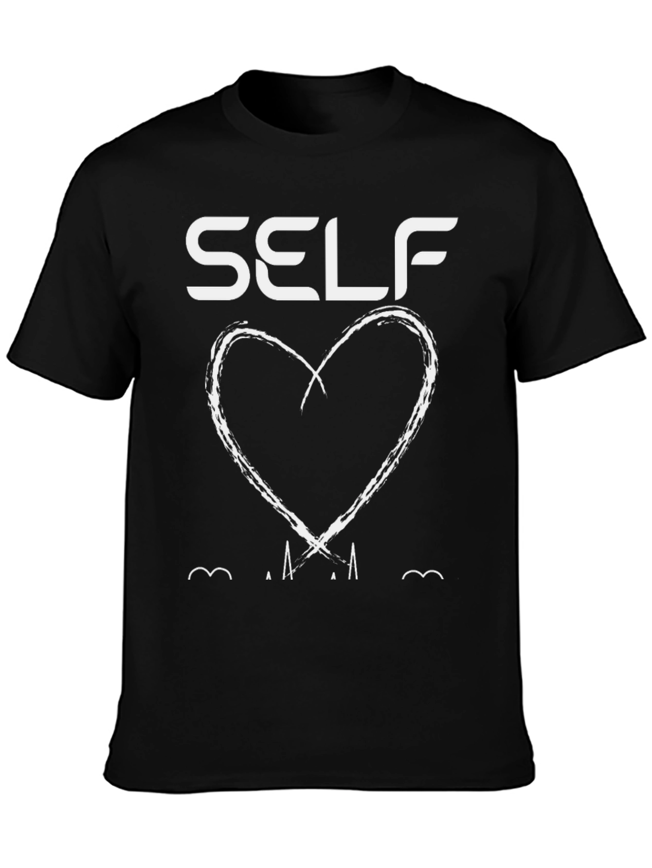 Self Love Heart Graphic Black T-Shirt