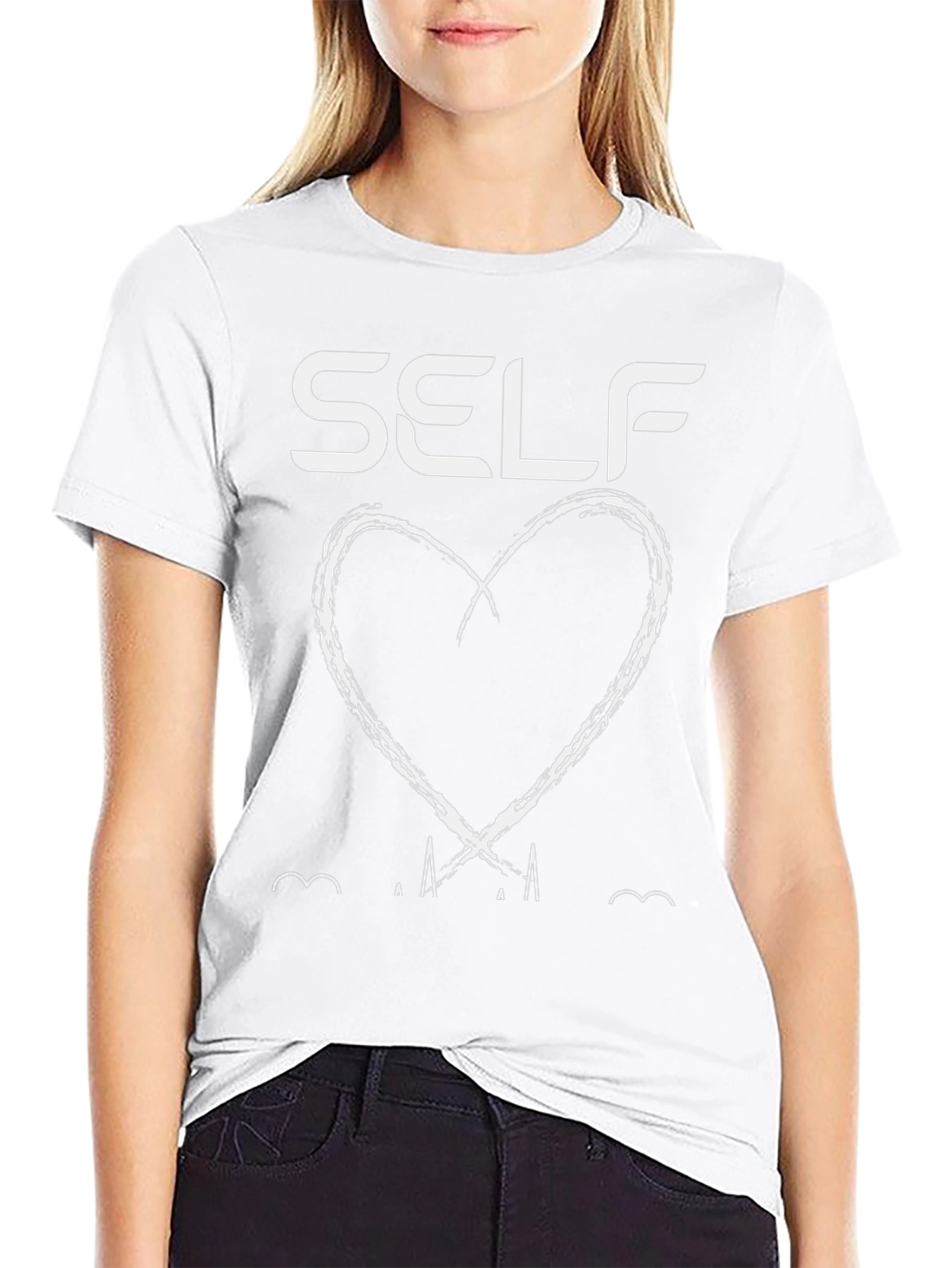 Self Love Heart Graphic Black T-Shirt