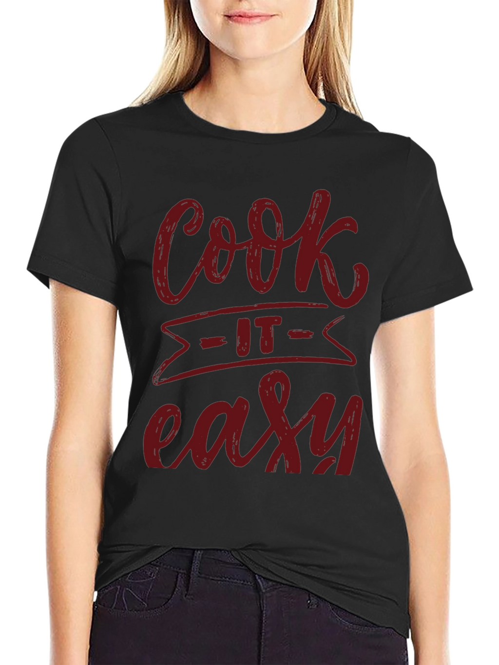 Cook It Easy Black Graphic Tee