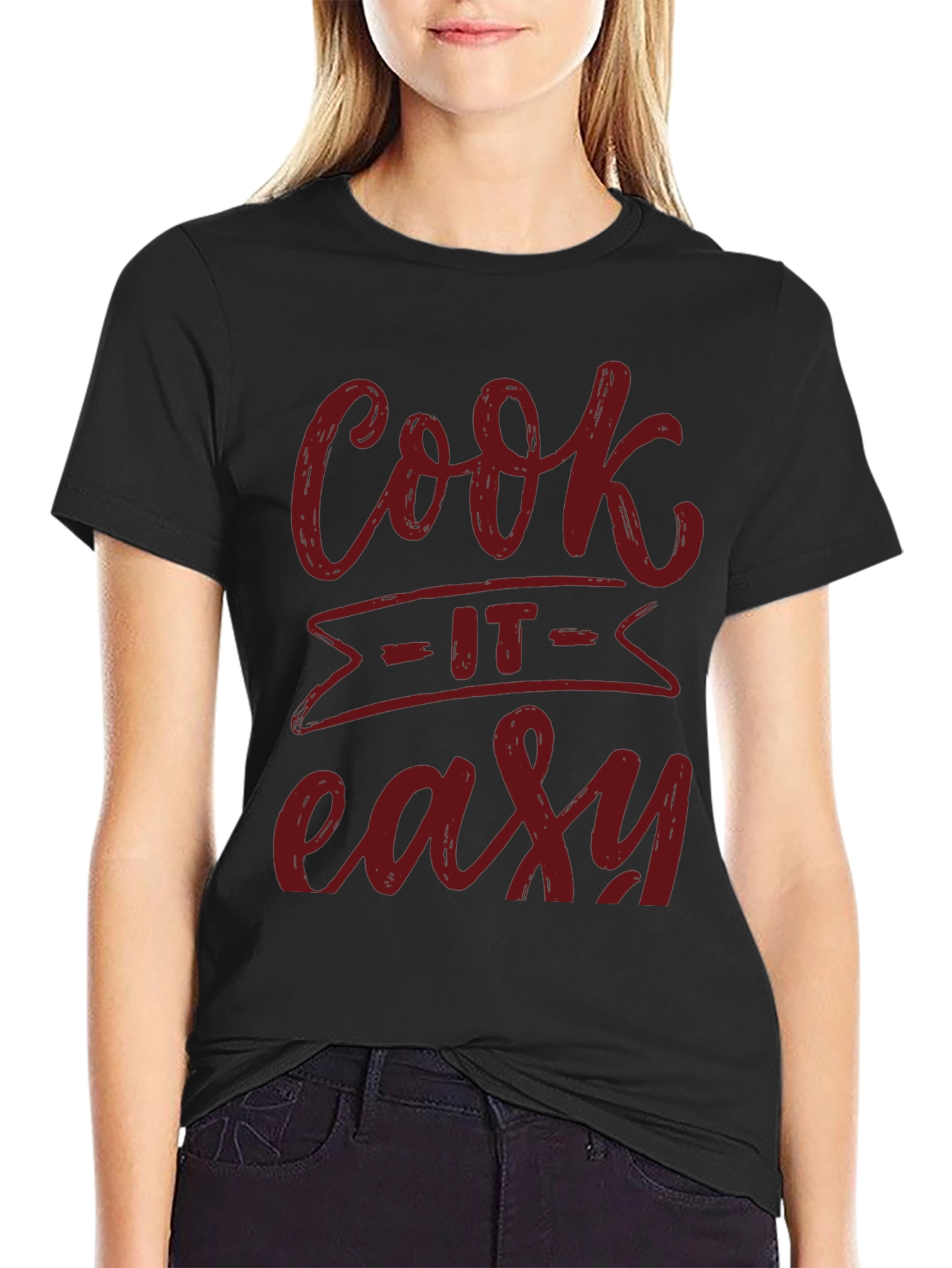 Cook It Easy Black Graphic Tee