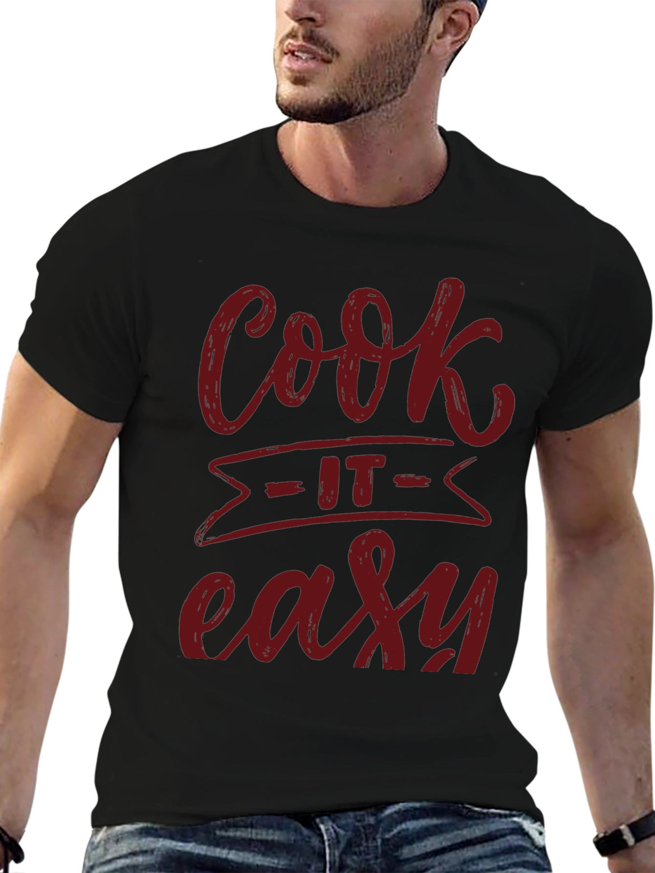Cook It Easy Black Graphic Tee