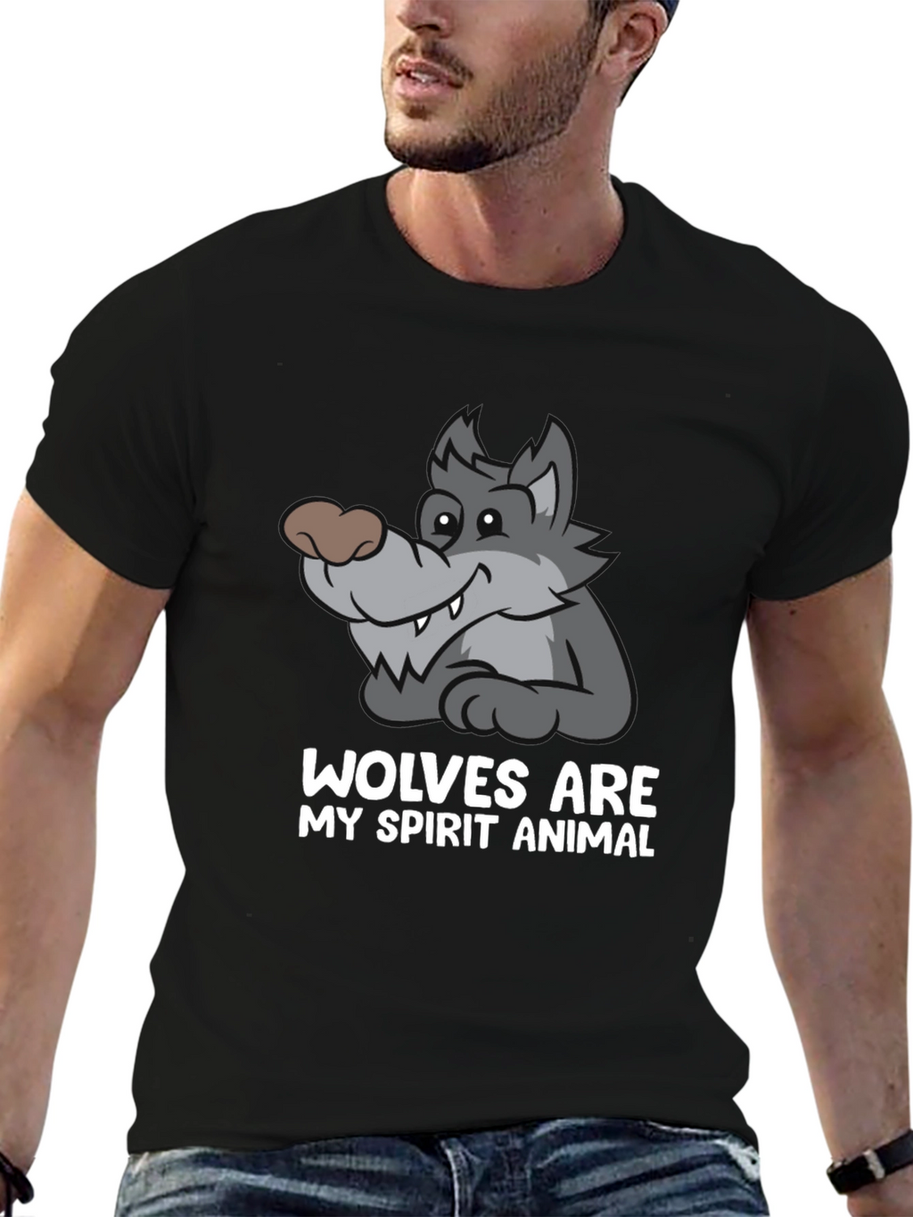 Wolves Are My Spirit Animal Black T-Shirt