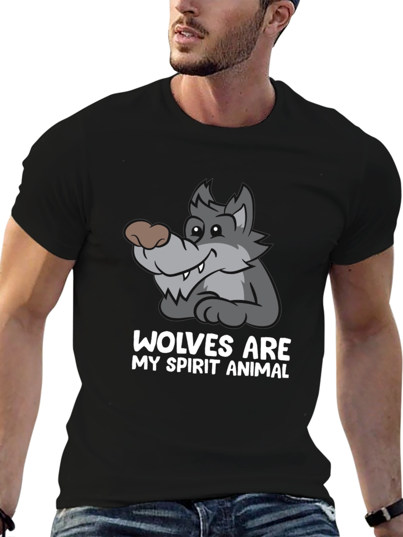 Wolves Are My Spirit Animal Black T-Shirt