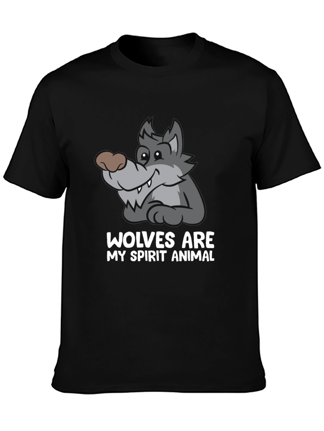 Wolves Are My Spirit Animal Black T-Shirt