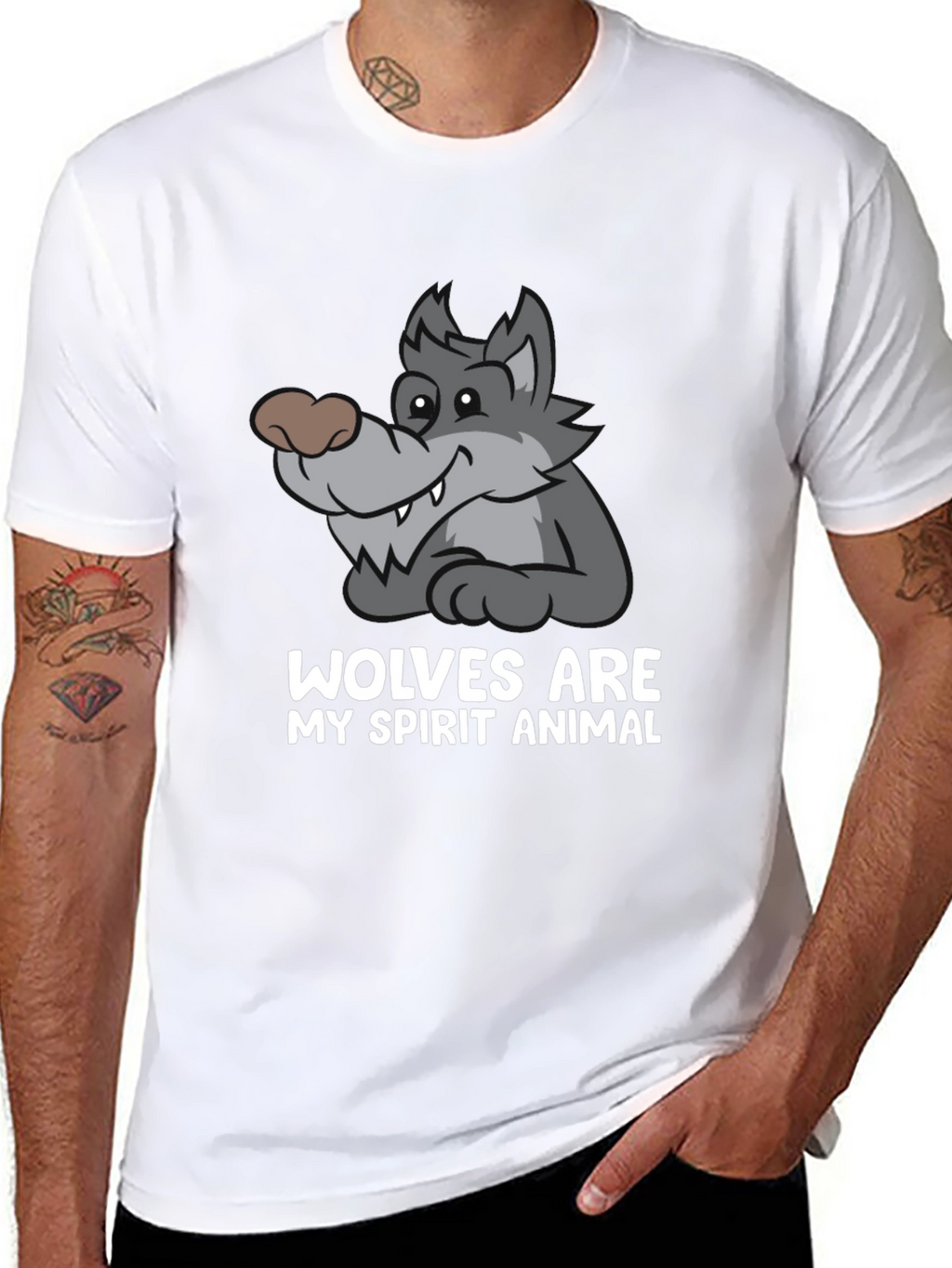 Wolves Are My Spirit Animal Black T-Shirt