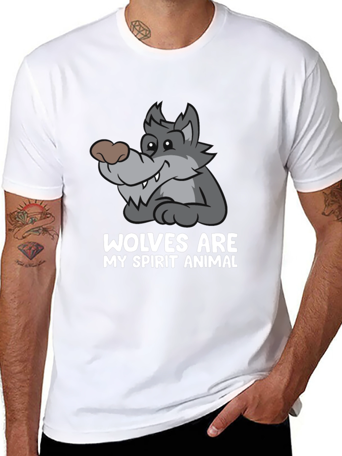 Wolves Are My Spirit Animal Black T-Shirt