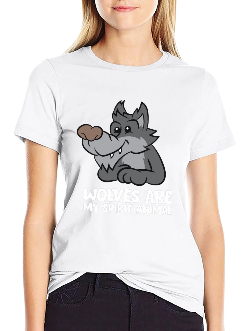 Wolves Are My Spirit Animal Black T-Shirt