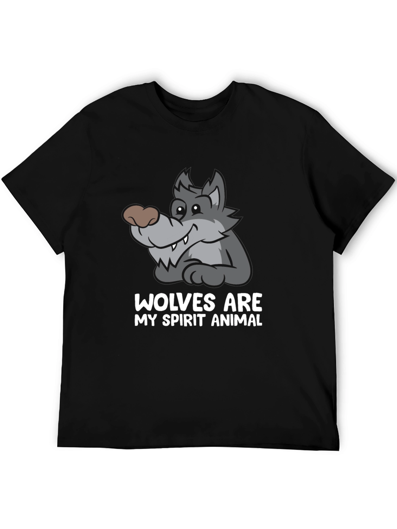 Wolves Are My Spirit Animal Black T-Shirt