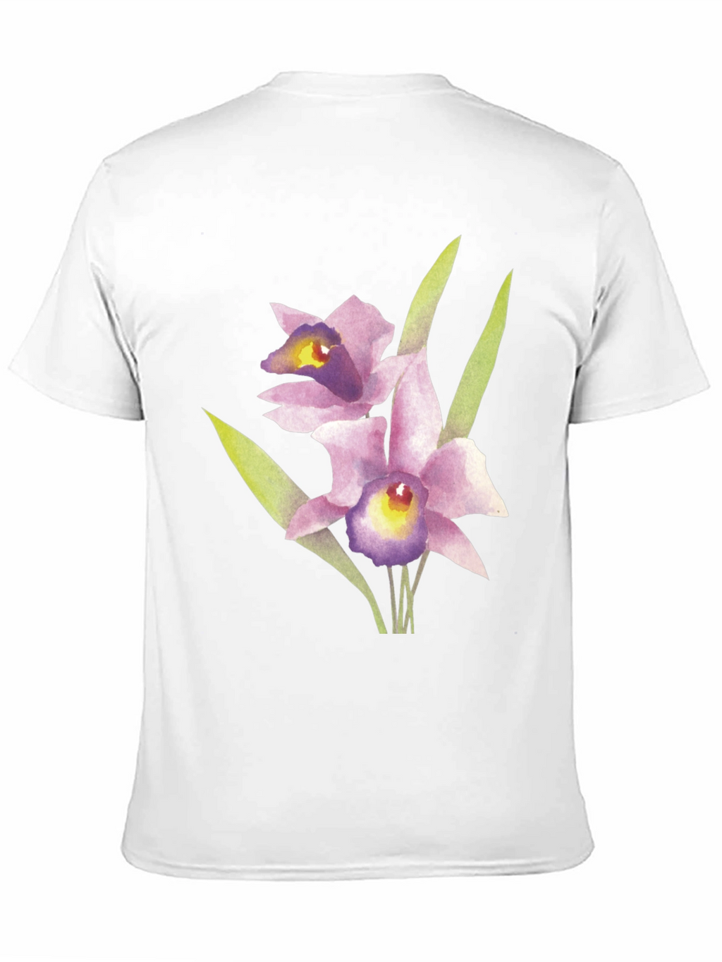 Floral Orchid Graphic Print Black T-Shirt