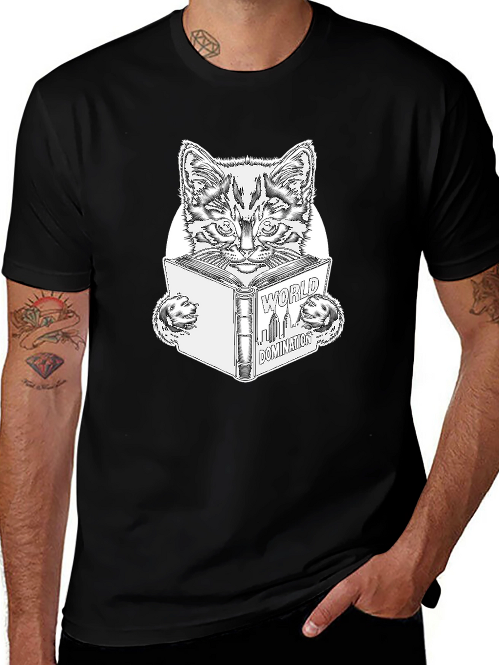 World Domination Cat T-Shirt - Black