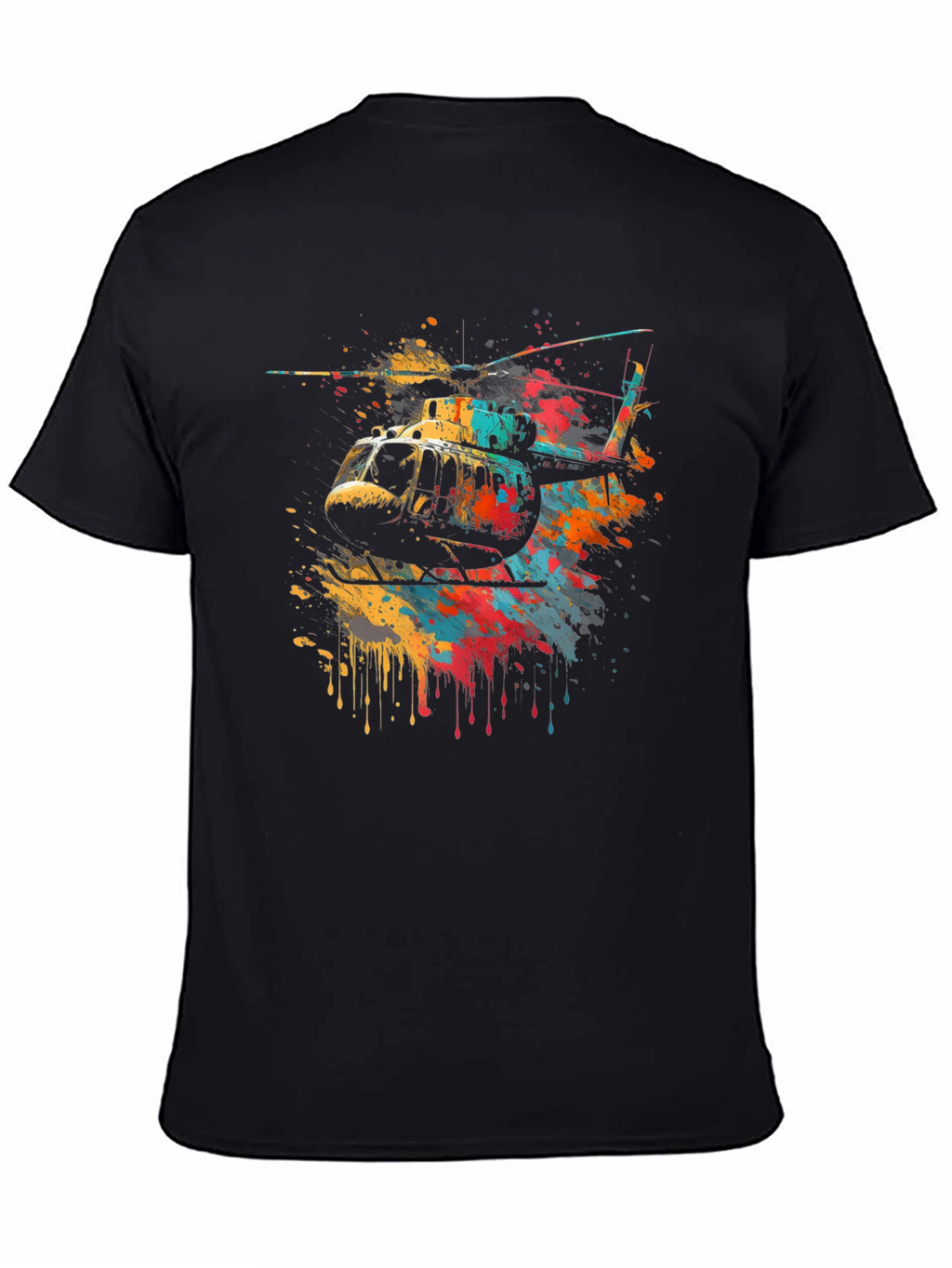 Helicopter Splash Art Graphic T-Shirt
