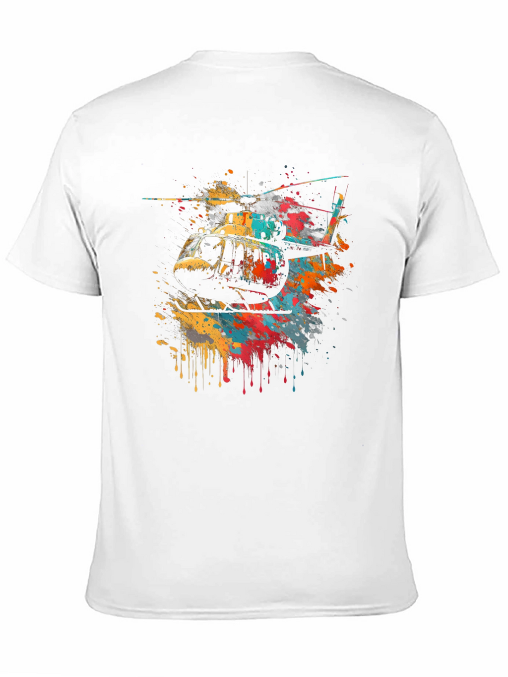Helicopter Splash Art Graphic T-Shirt