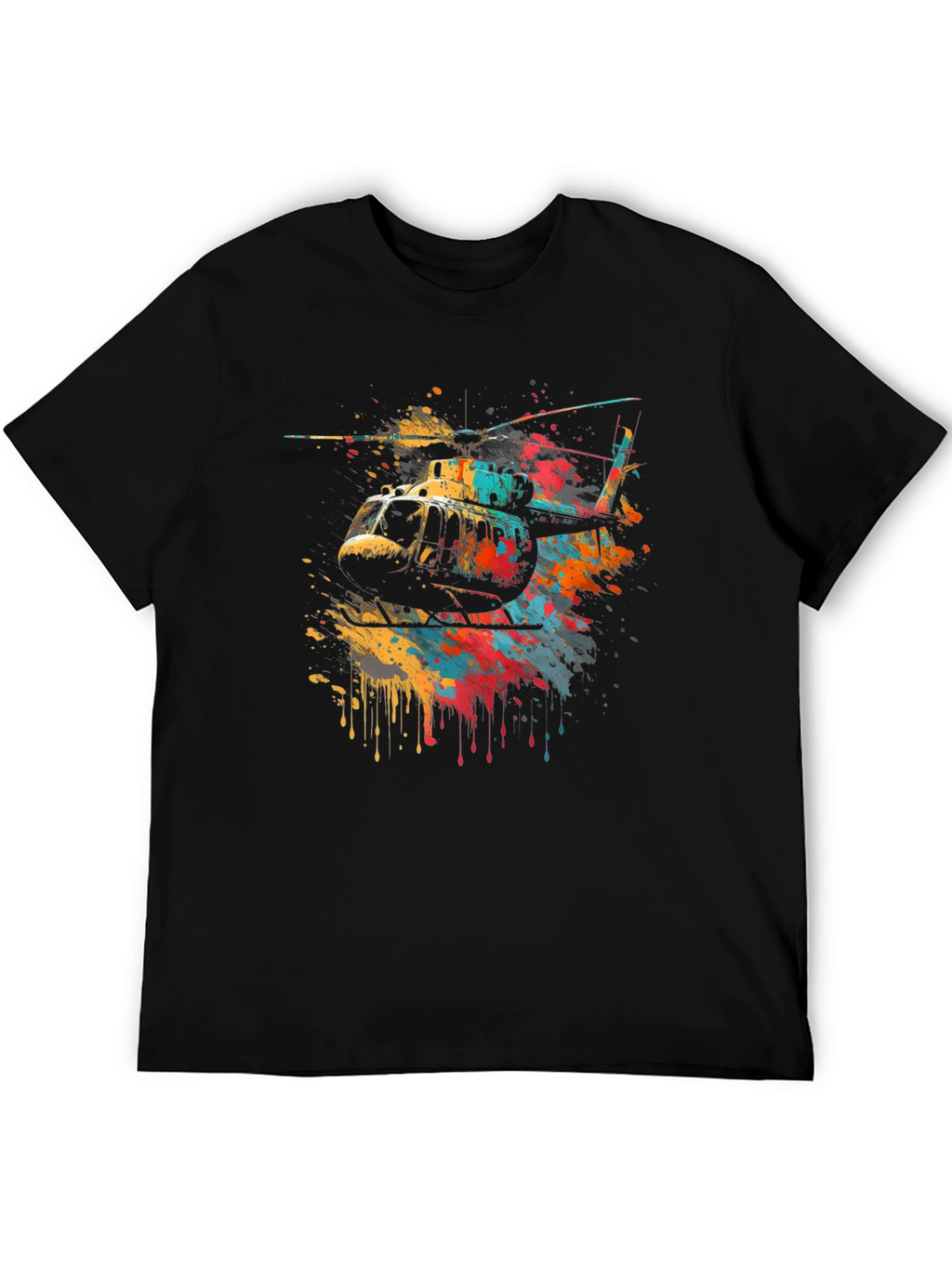 Helicopter Splash Art Graphic T-Shirt