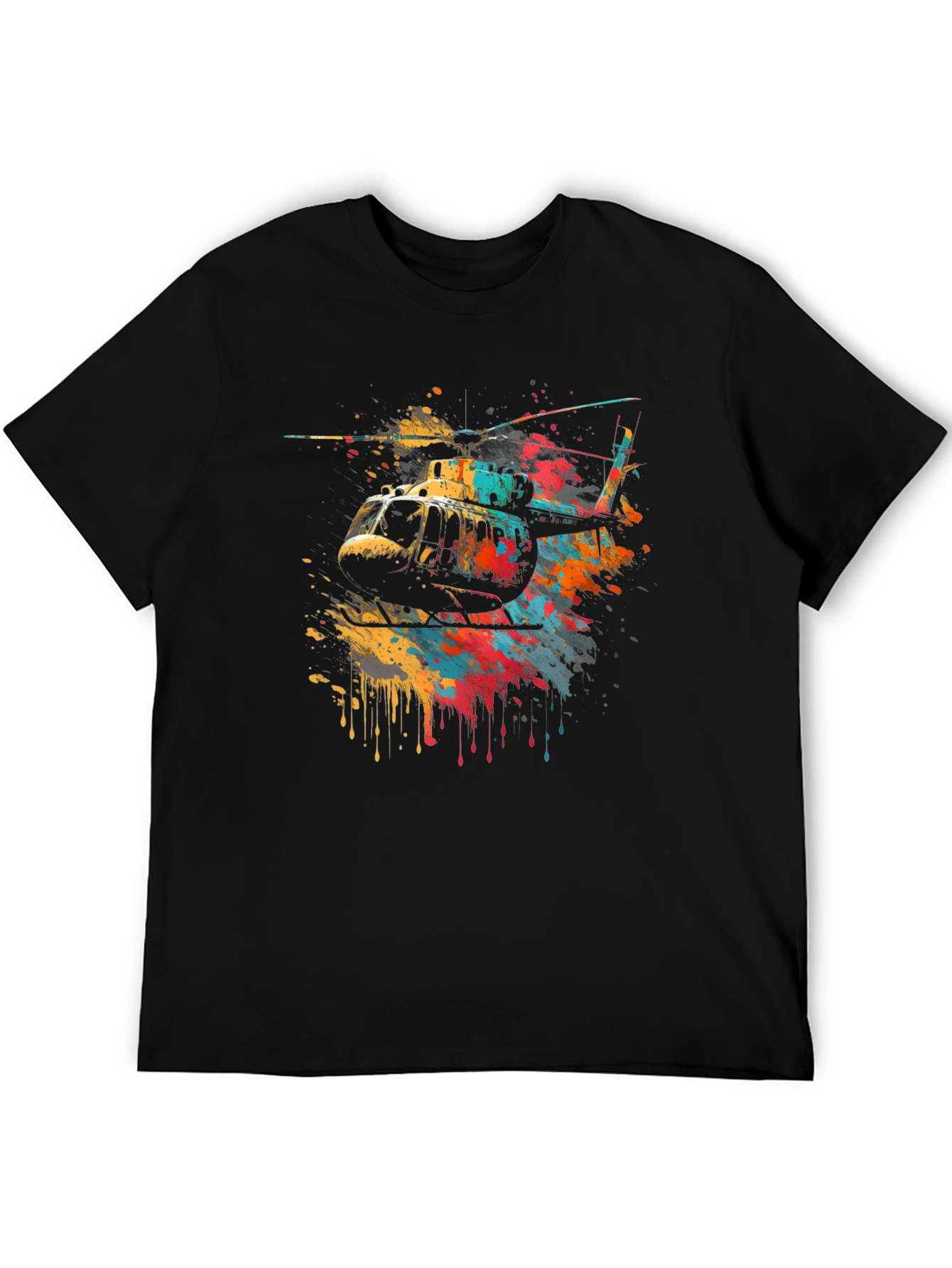 Helicopter Splash Art Graphic T-Shirt