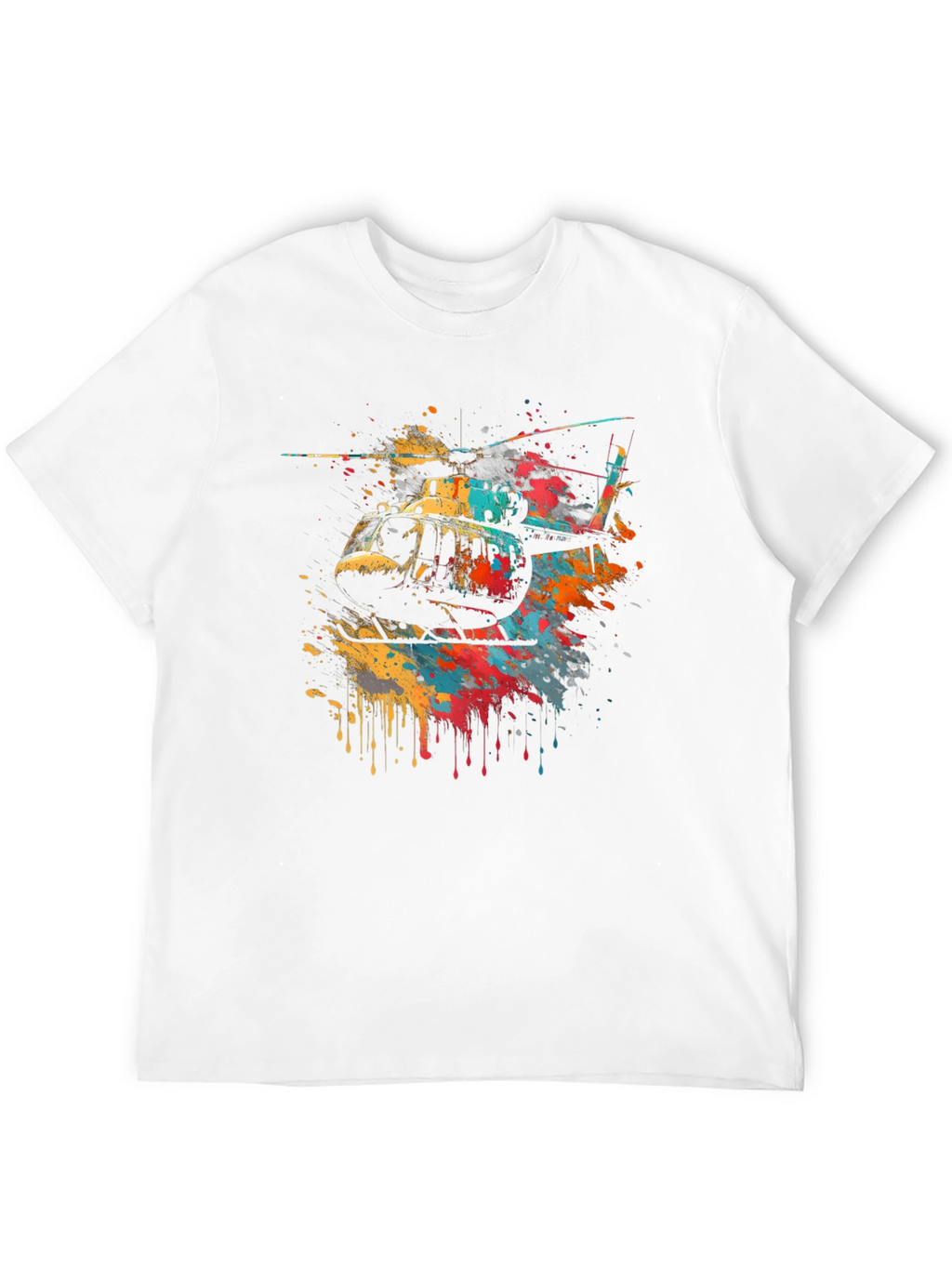 Helicopter Splash Art Graphic T-Shirt