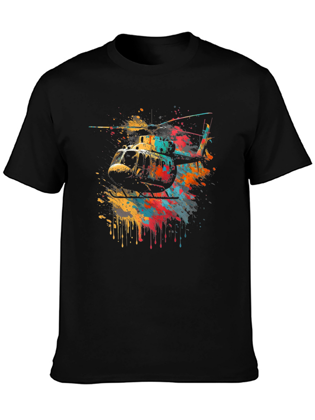 Helicopter Splash Art Graphic T-Shirt