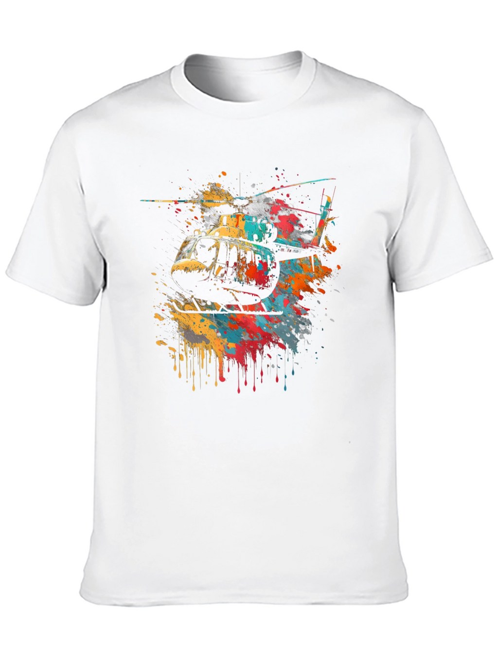 Helicopter Splash Art Graphic T-Shirt