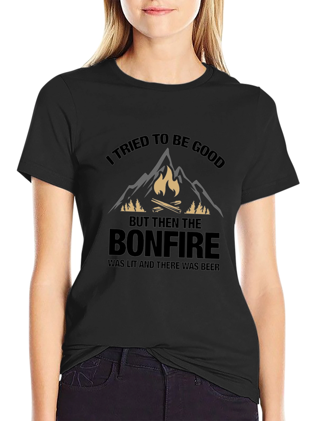 Bonfire Beer T-Shirt - I Tried to Be Good