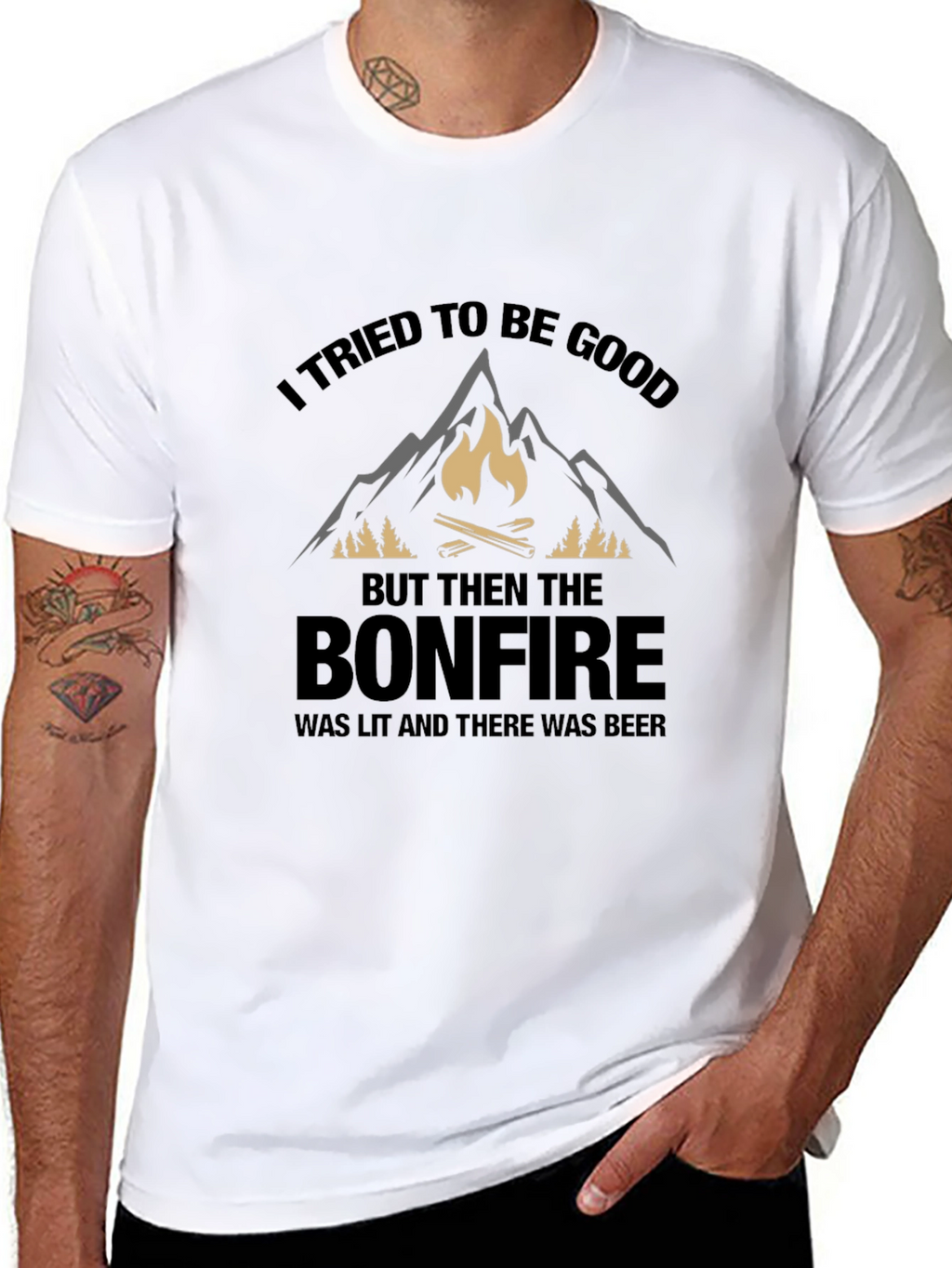 Bonfire Beer T-Shirt - I Tried to Be Good