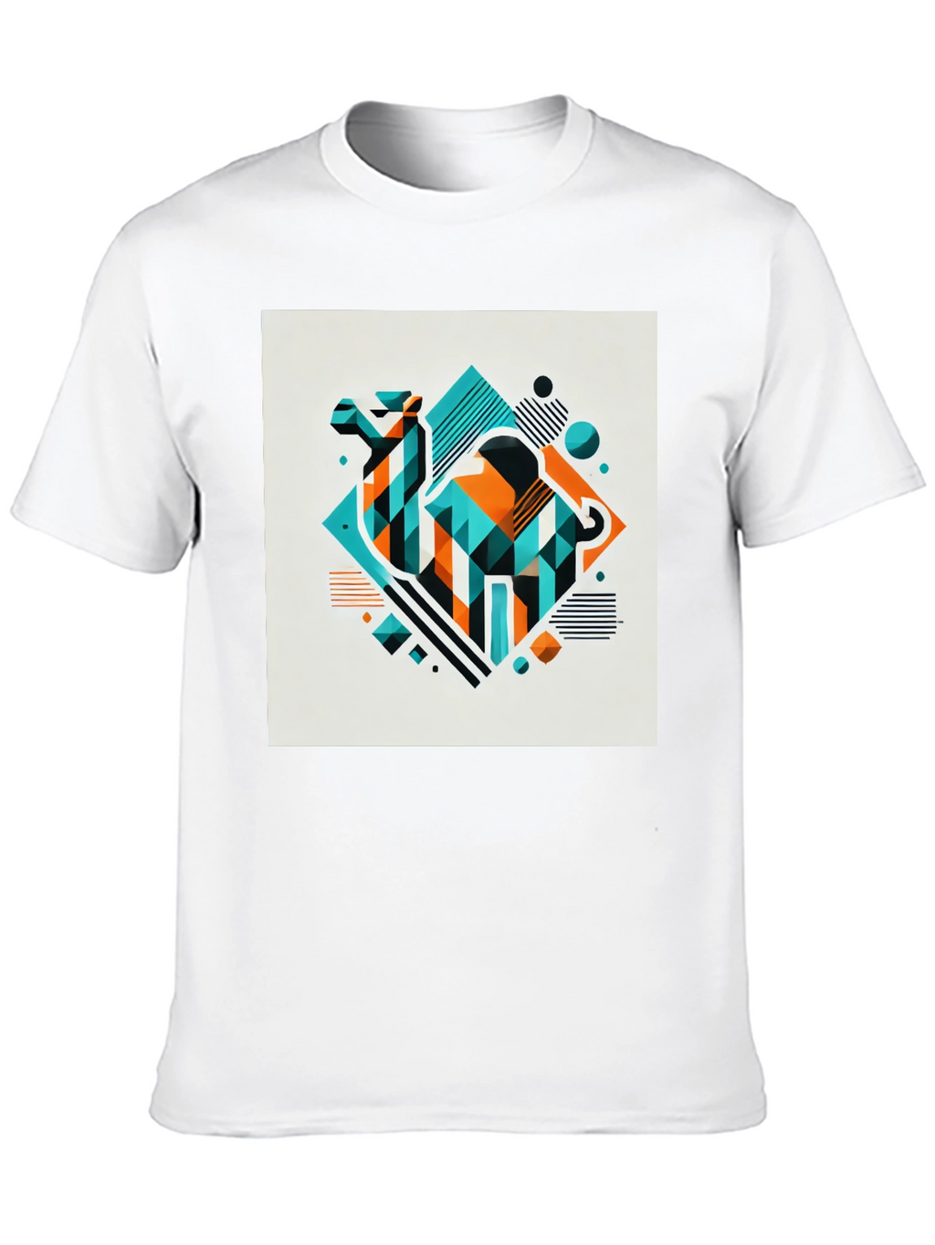 Geometric Camel Graphic Tee - Modern Design