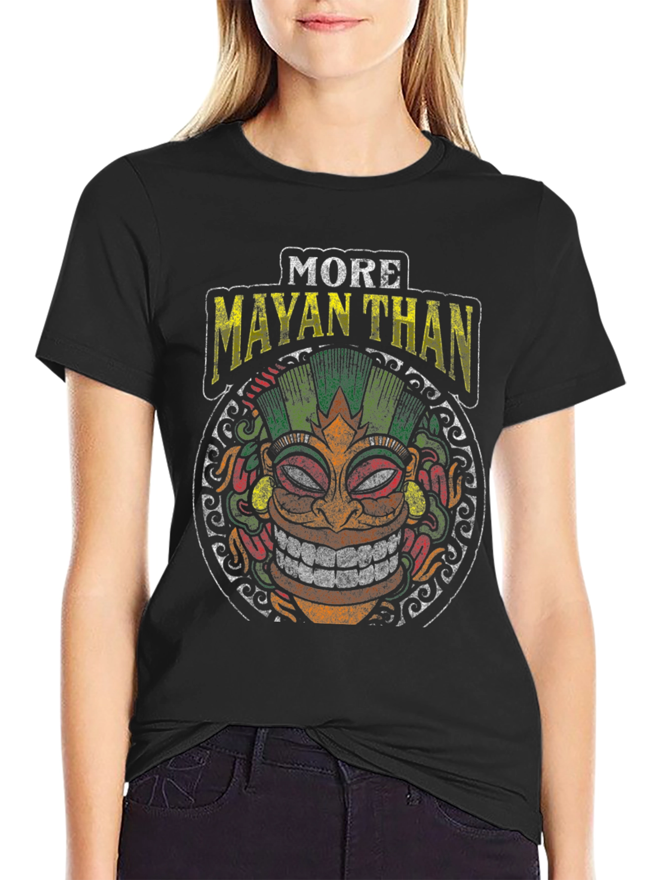 More Mayan Than Graphic T-Shirt - Black