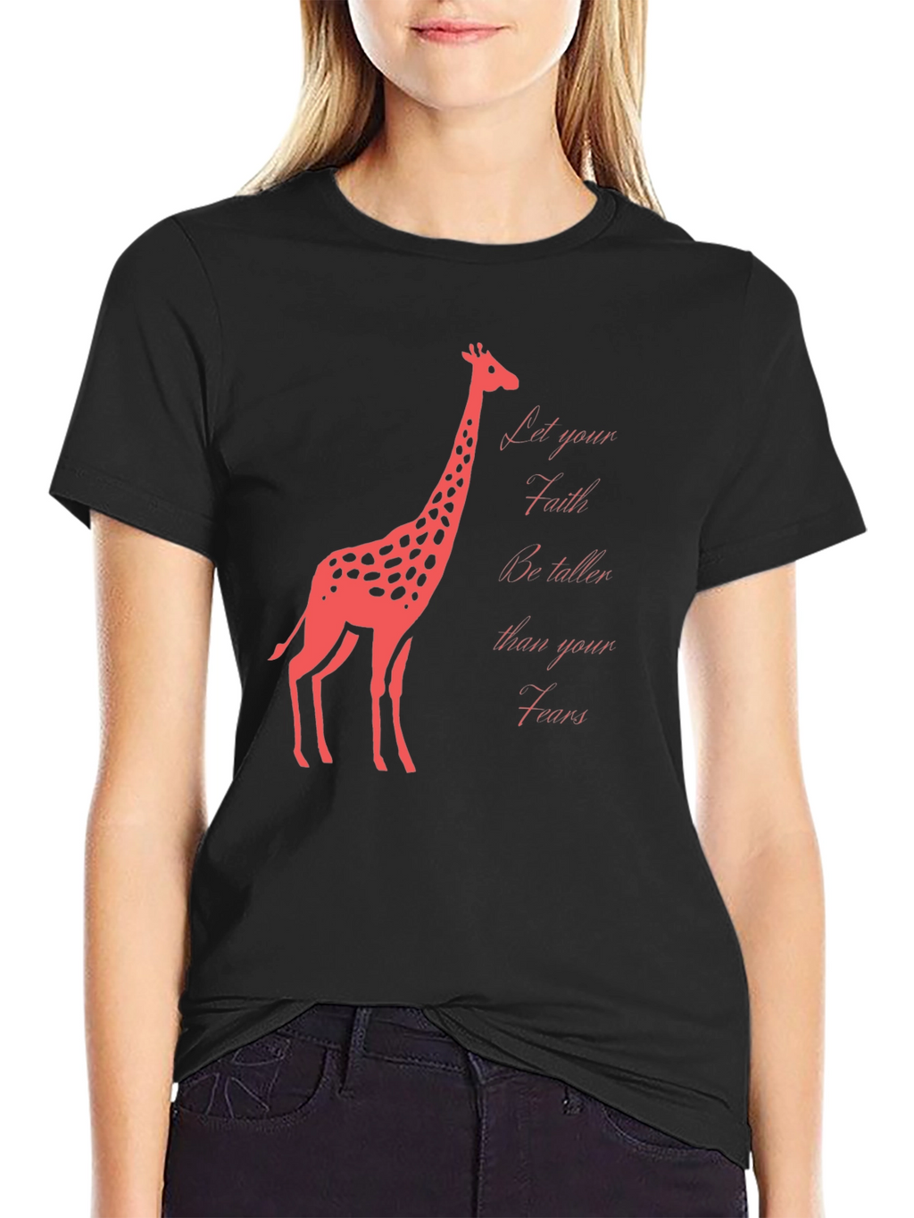 Faith Over Fears Giraffe Graphic T-Shirt