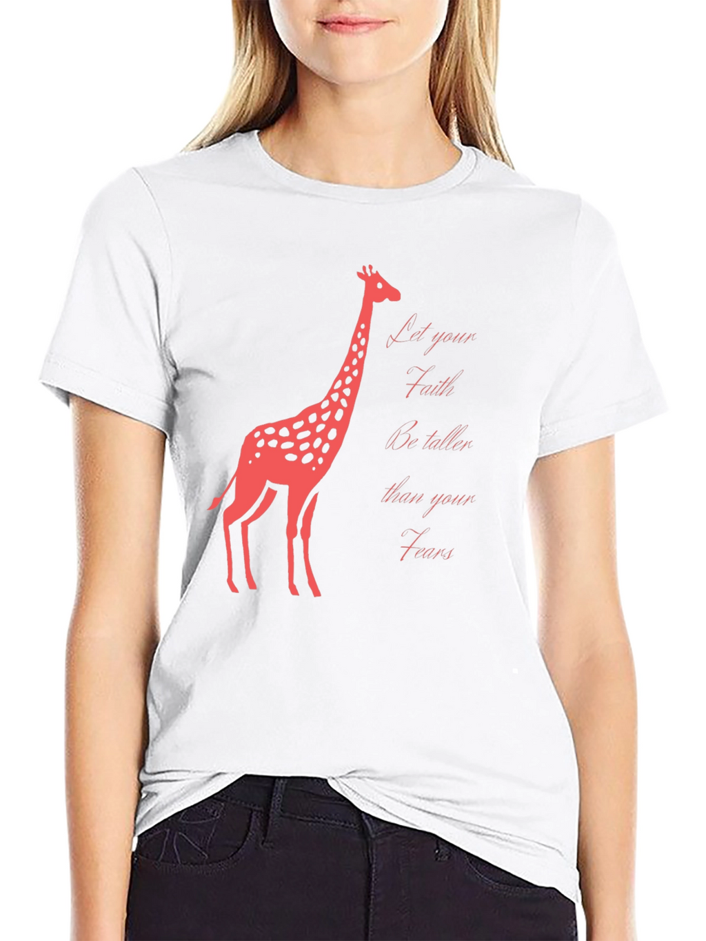 Faith Over Fears Giraffe Graphic T-Shirt