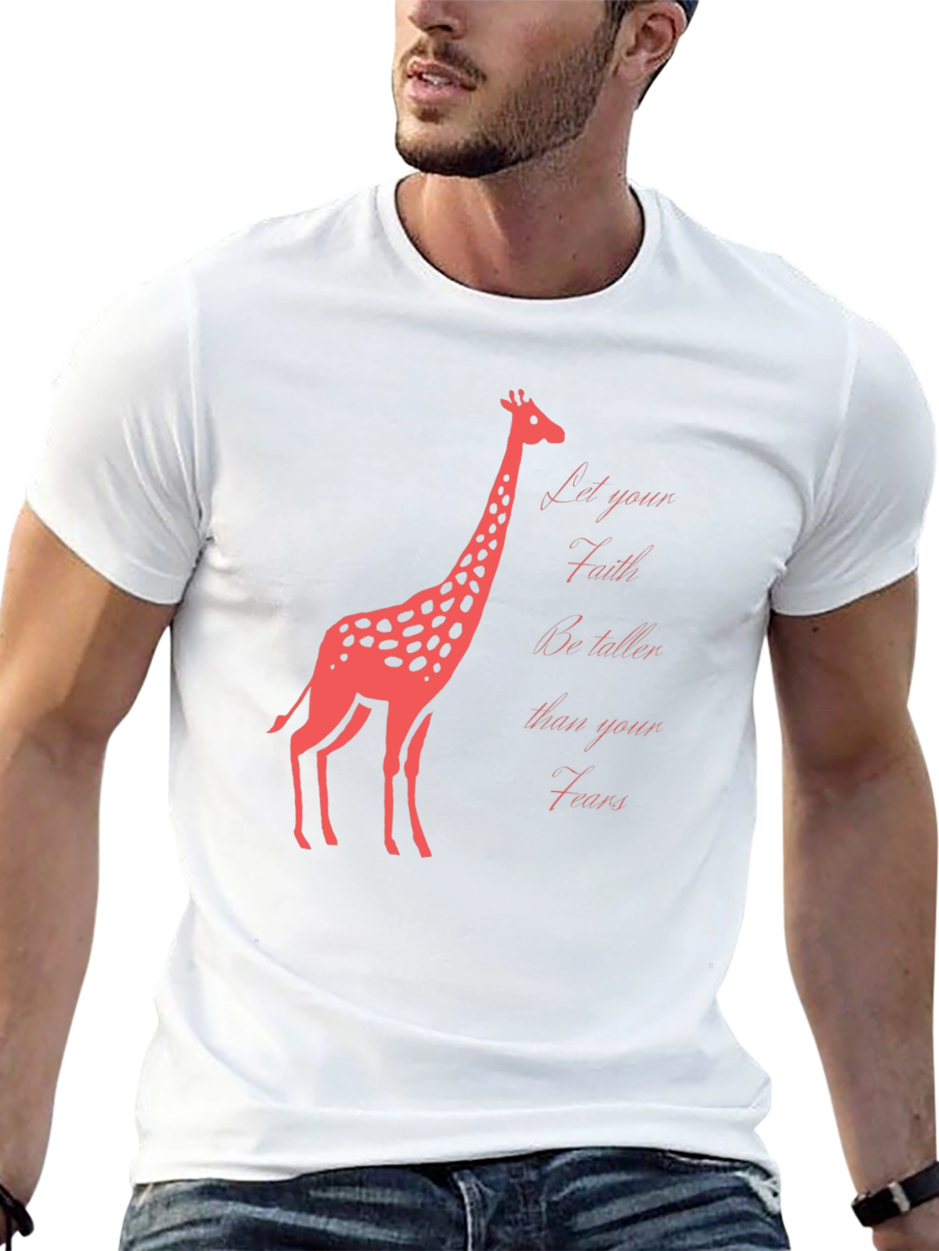 Faith Over Fears Giraffe Graphic T-Shirt