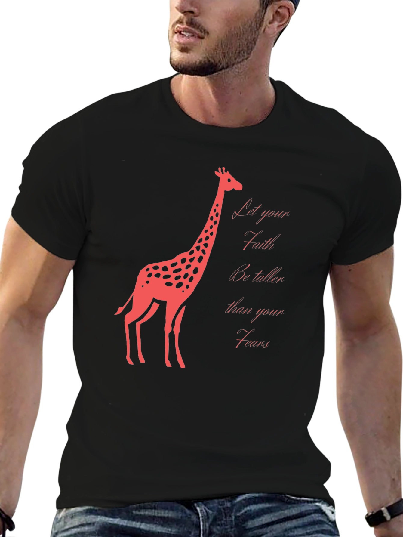 Faith Over Fears Giraffe Graphic T-Shirt