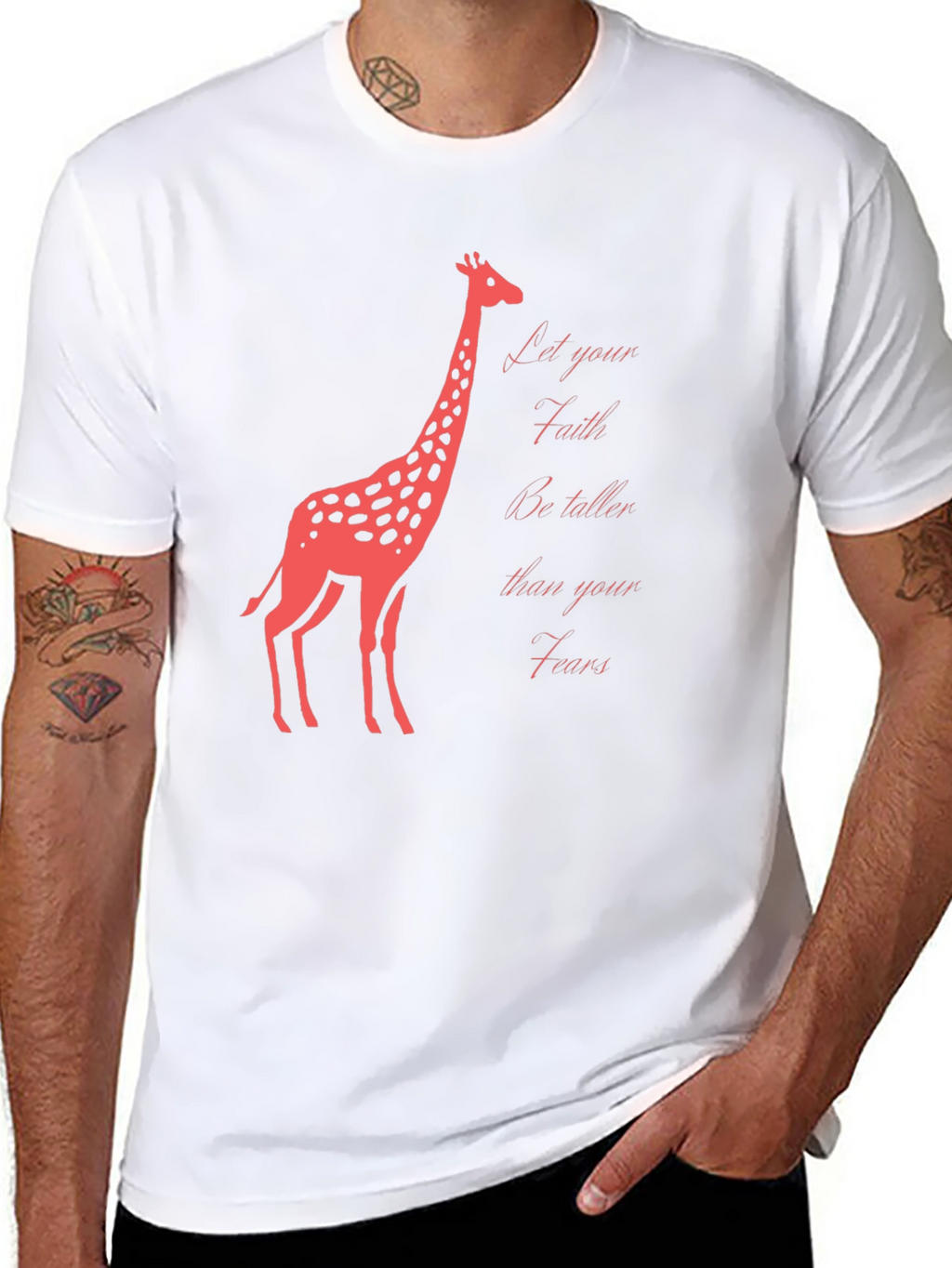 Faith Over Fears Giraffe Graphic T-Shirt