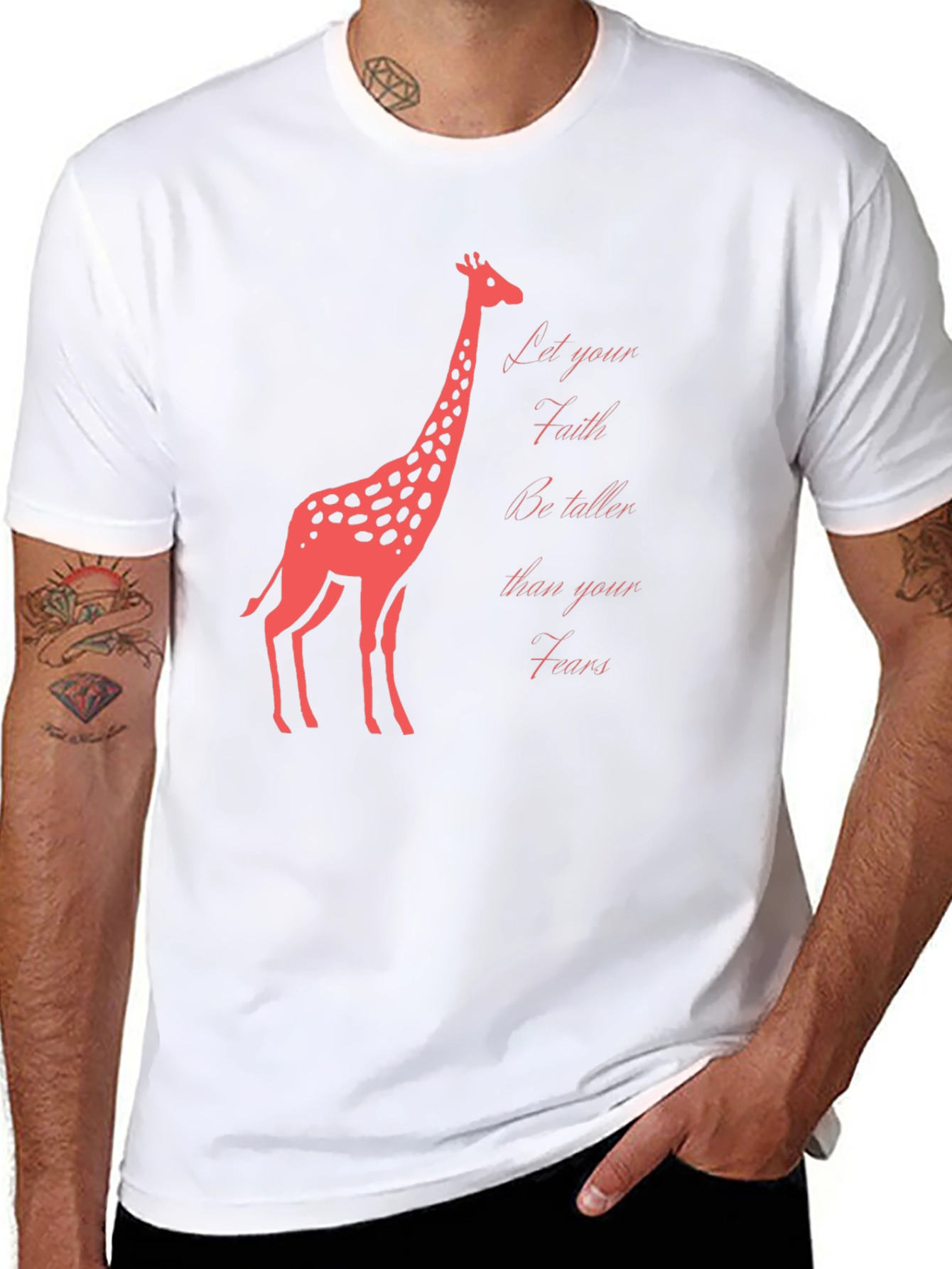 Faith Over Fears Giraffe Graphic T-Shirt