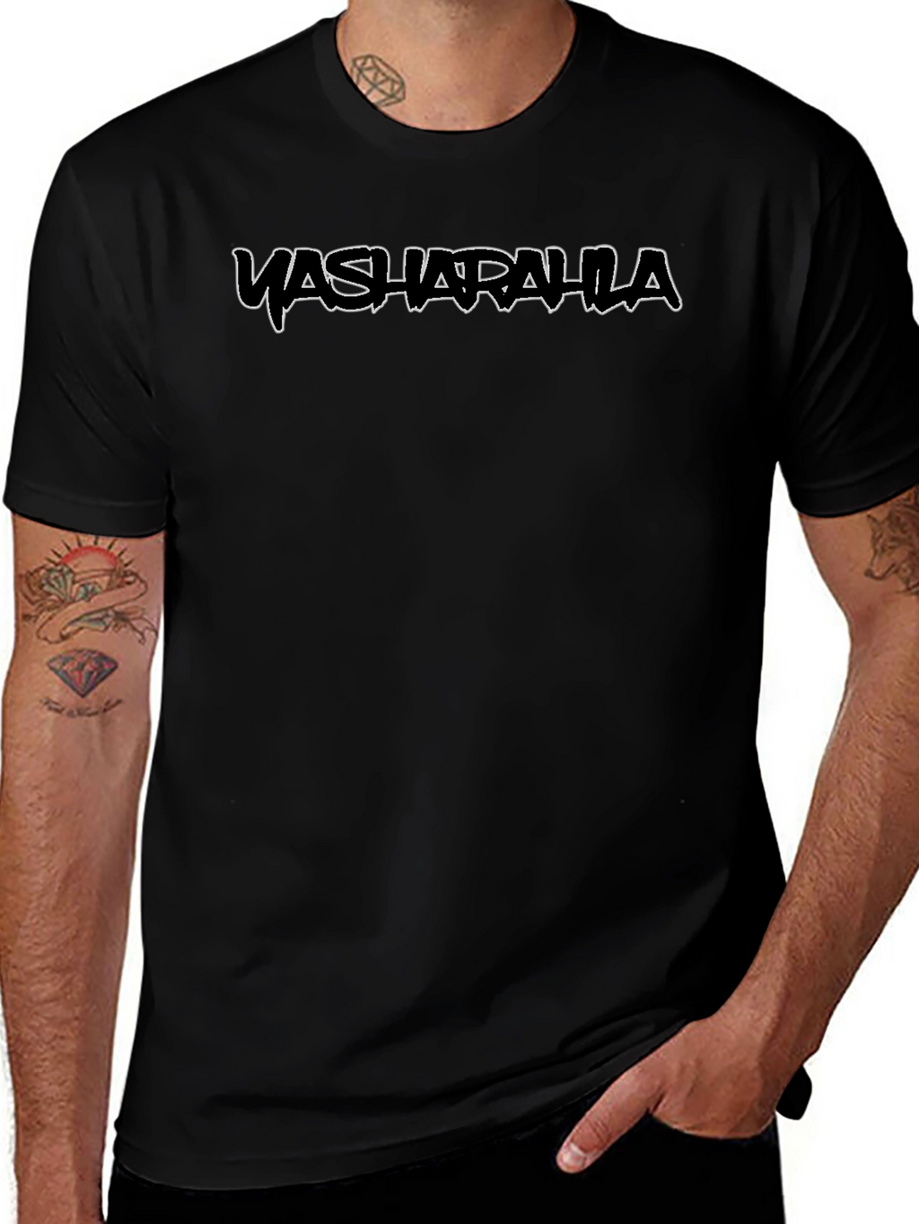 Black Tee with WASHARALLA Text