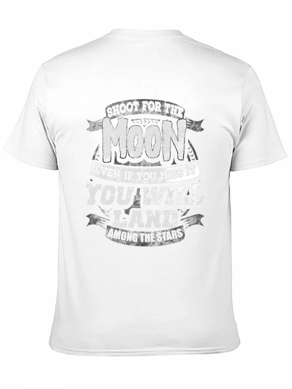 Inspirational Moon & Stars Graphic Print Black T-Shirt