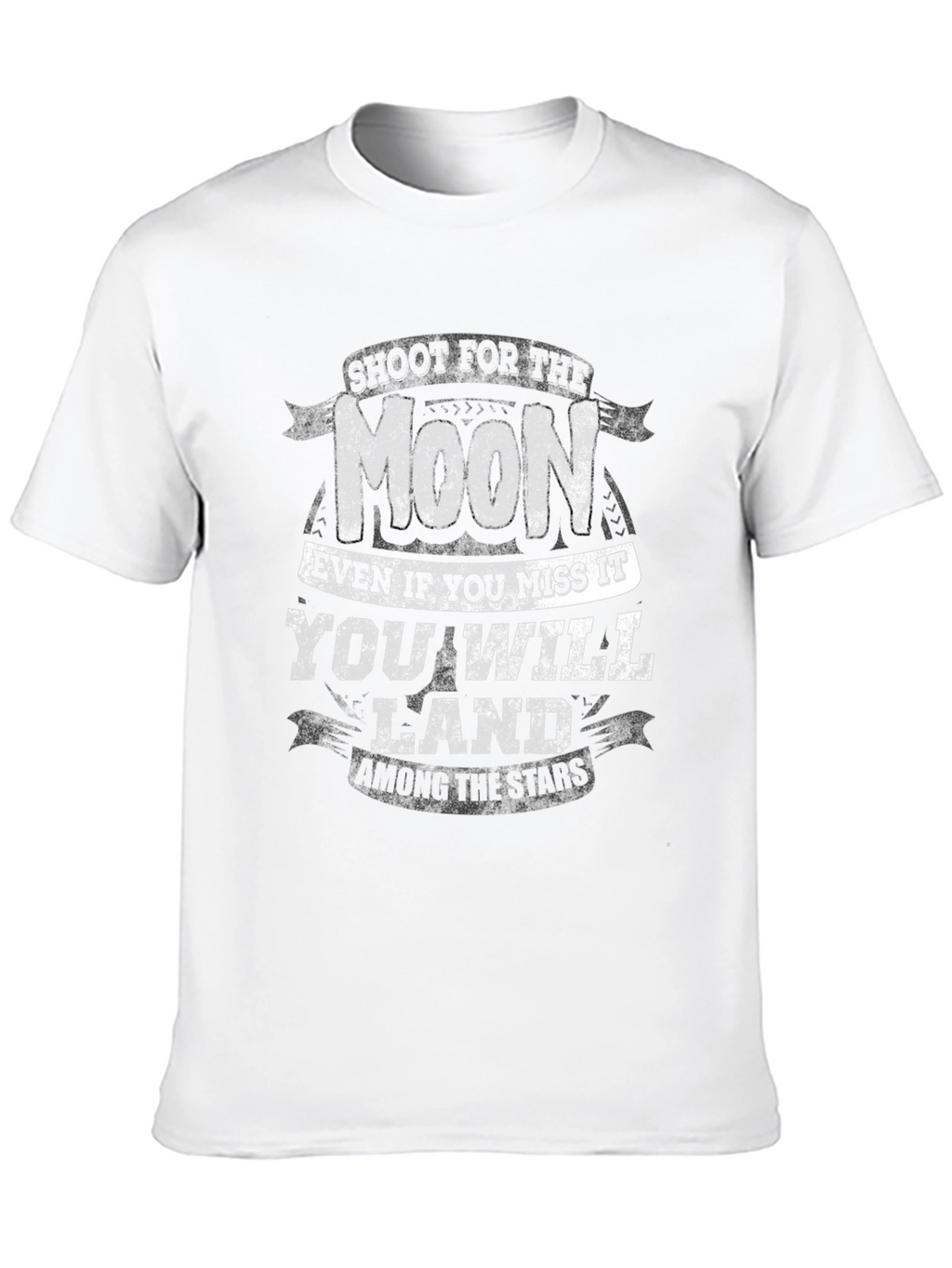 Inspirational Moon & Stars Graphic Print Black T-Shirt
